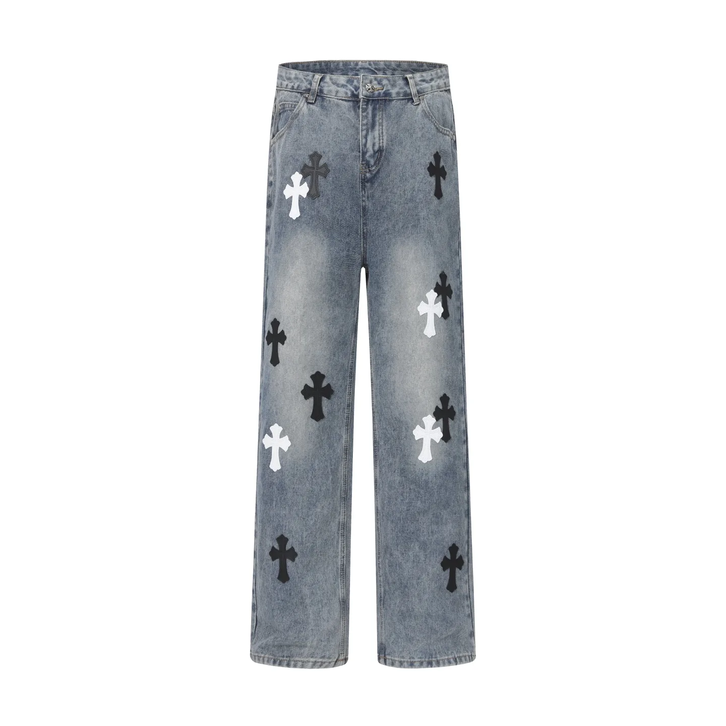 Cross Patch Appliqué Straight-Leg Jeans D15514015 — view 2