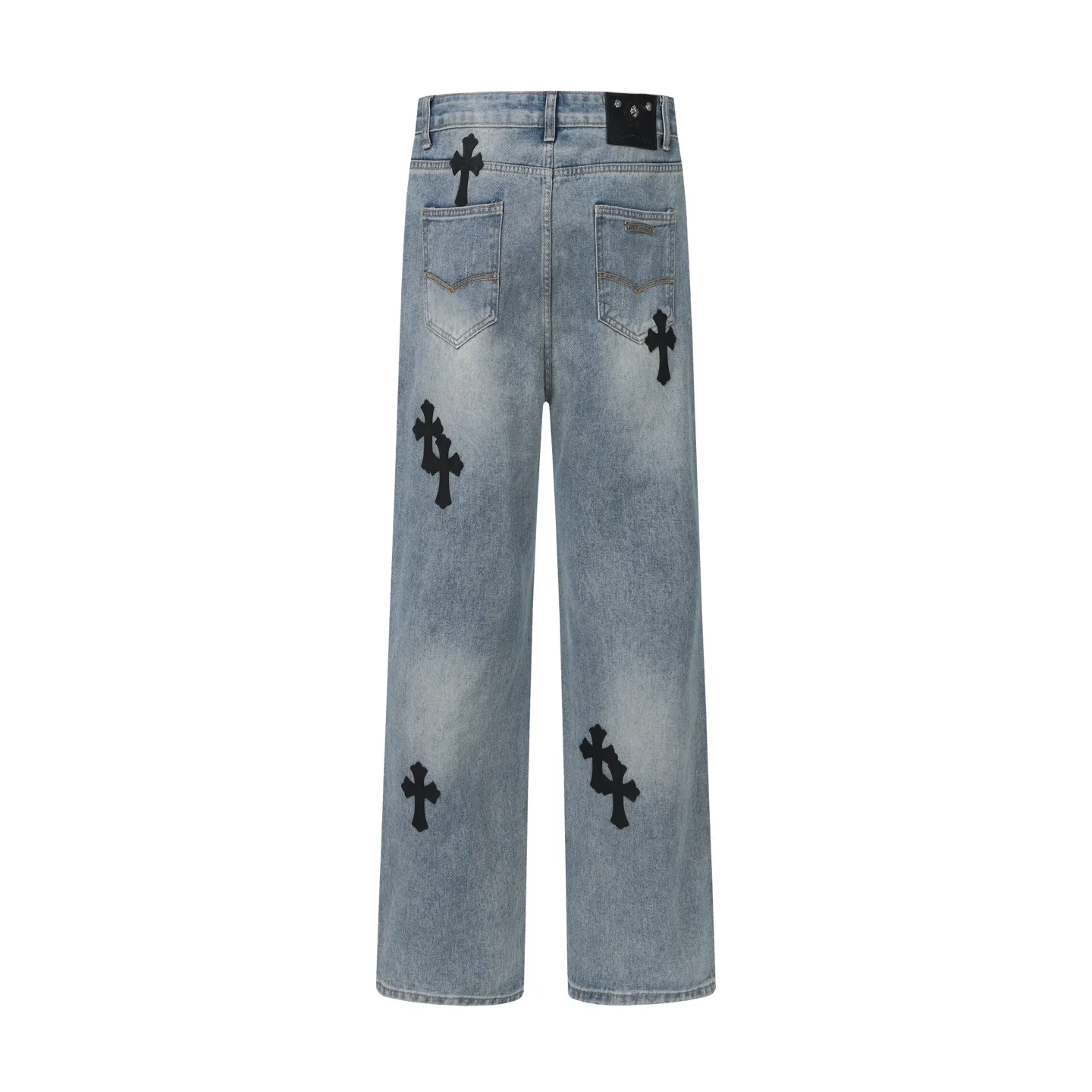 Cross Patch Embroidered Straight-Leg Jeans D15514016 — view 3