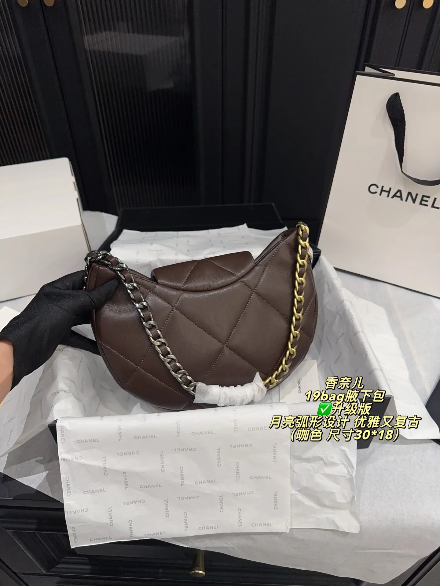 Chanel 19 Bag Quilted Shoulder Bag D31017926 — view 3