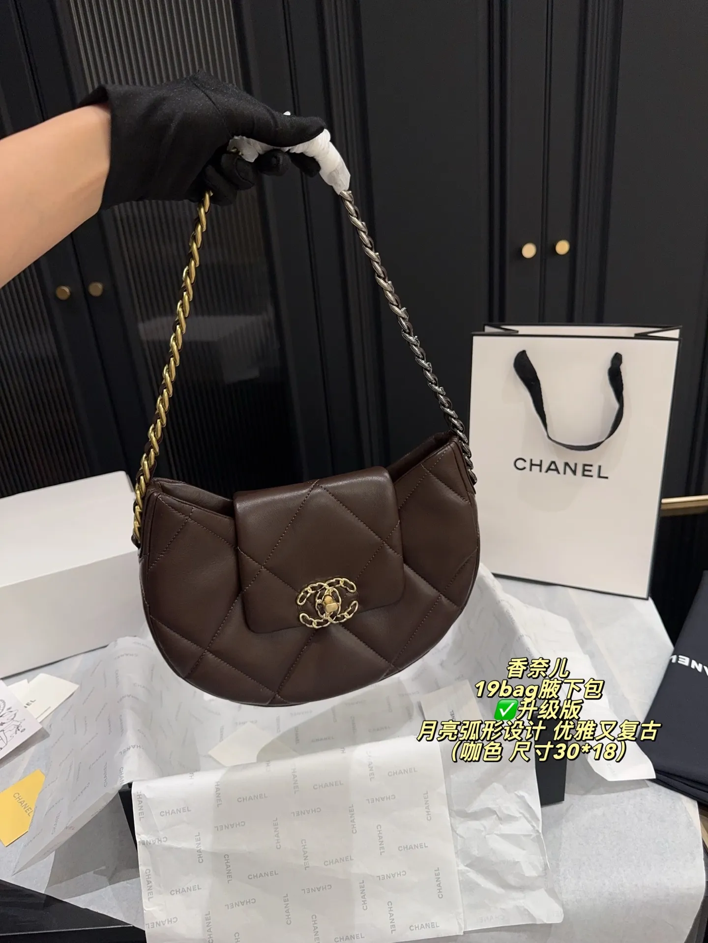 Chanel 19 Bag Quilted Shoulder Bag D31017926 — view 5