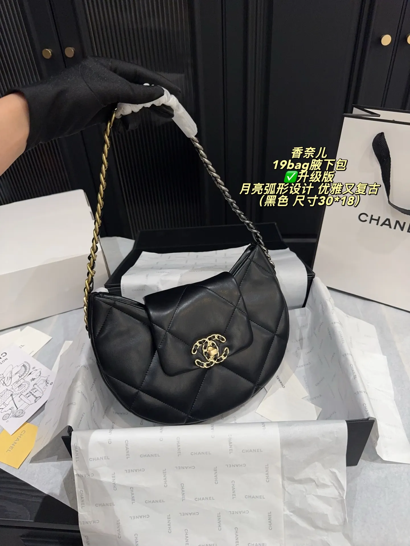 Chanel 19 Bag Quilted Shoulder Bag D31017926 — view 11