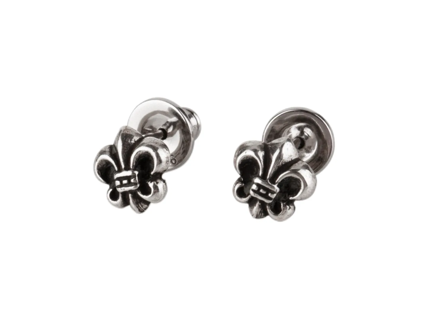 Chrome Hearts Fleur-de-Lis Stud Earrings (Sterling Silver) D14016535