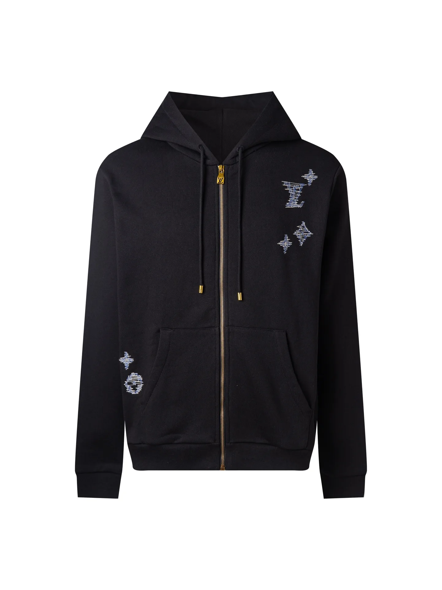 Embroidered Logo Zip-Up Hoodie D30021705