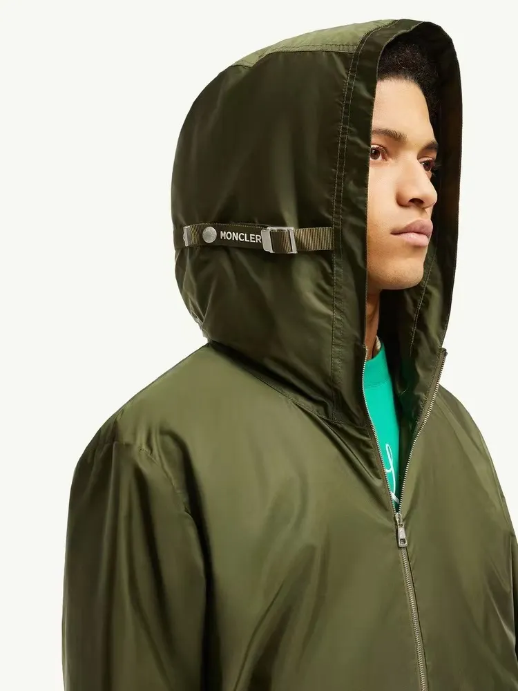 Moncler Logo-Webbing Hooded Windbreaker Jacket D31021729