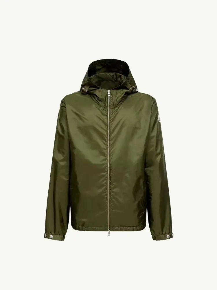Moncler Logo-Webbing Hooded Windbreaker Jacket D31021729 — view 2
