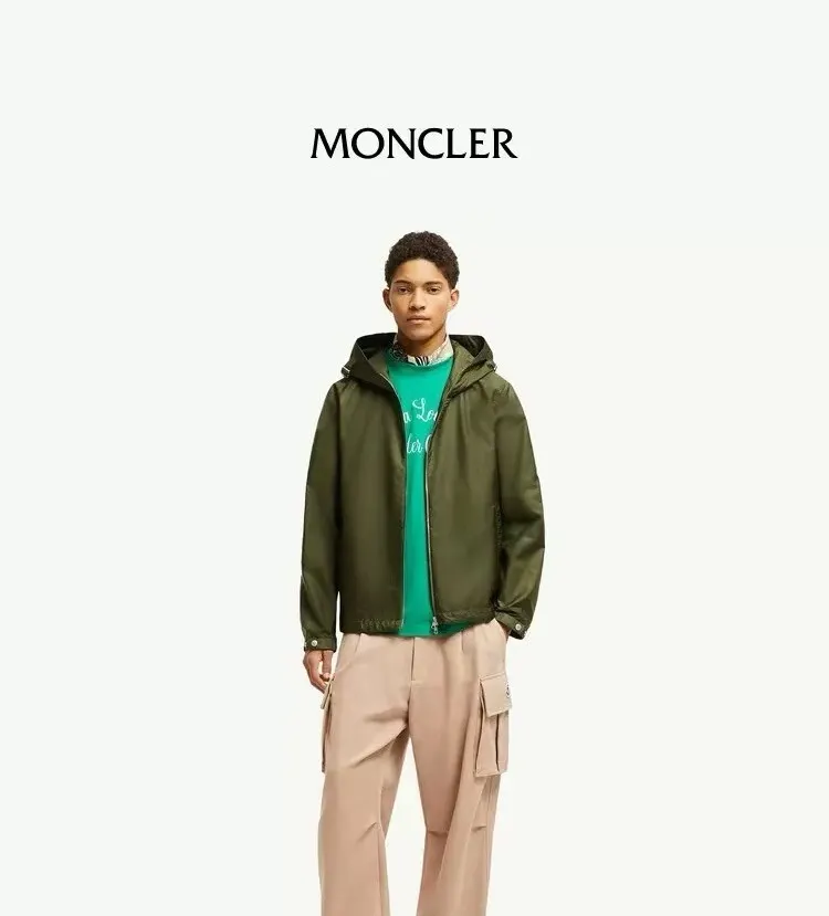 Moncler Logo-Webbing Hooded Windbreaker Jacket D31021729 — view 3