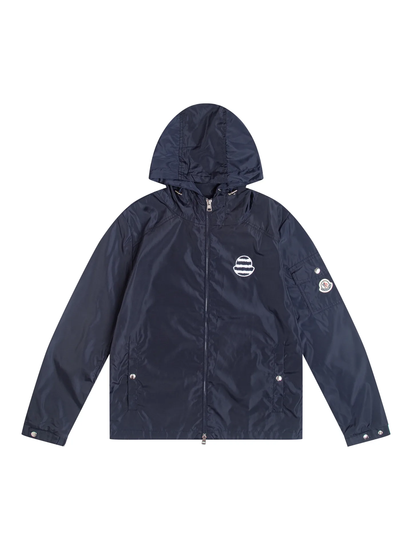 Logo-Appliquéd Hooded Windbreaker Jacket D31021726