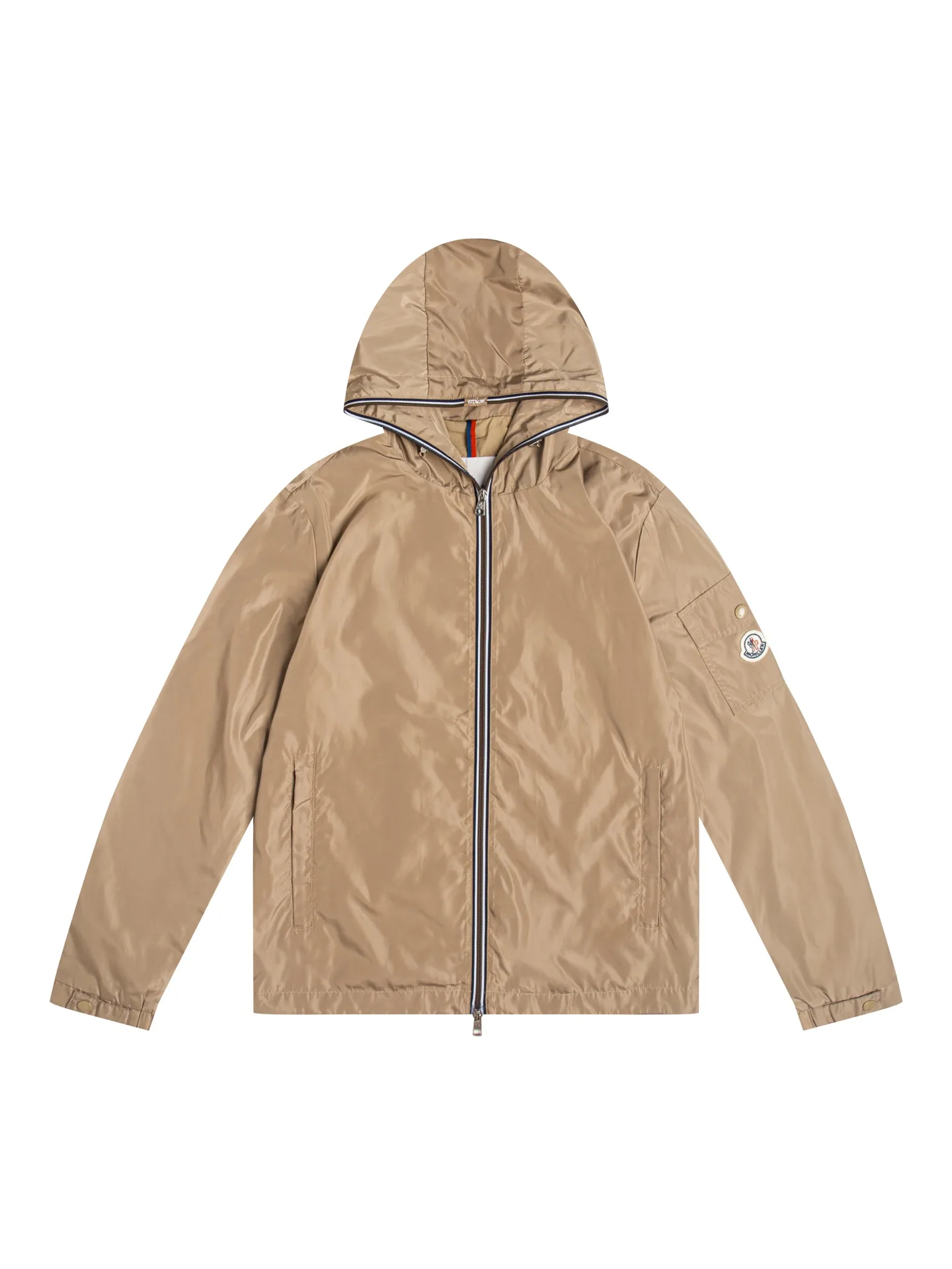 Hooded Windbreaker Jacket with Contrast Trim D31021736