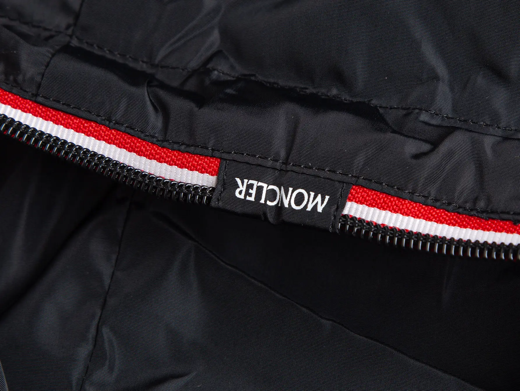 Moncler Hooded Windbreaker Jacket with Tricolour Trim D31021735 — view 5