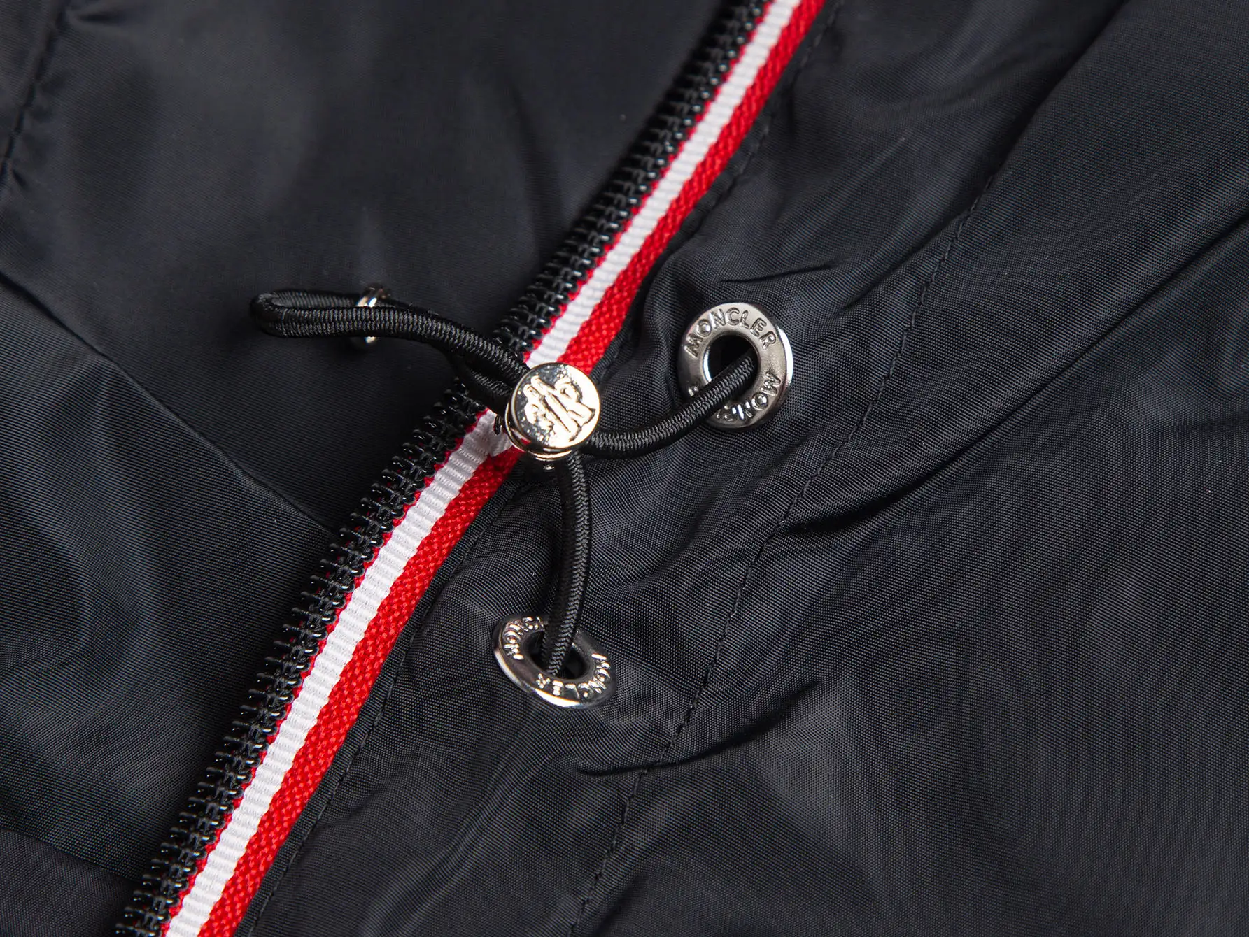 Moncler Hooded Windbreaker Jacket with Tricolour Trim D31021735 — view 6