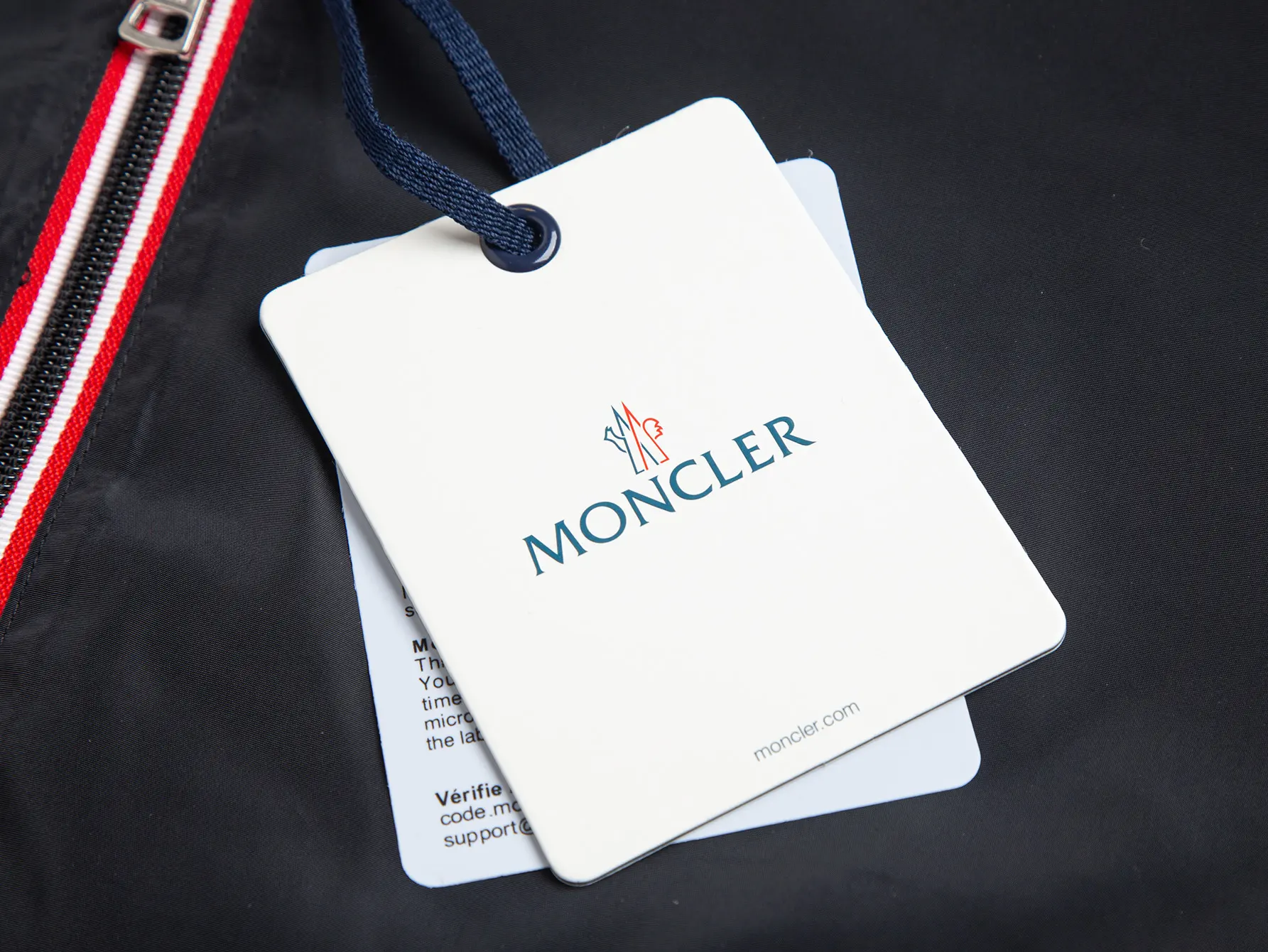 Moncler Hooded Windbreaker Jacket with Tricolour Trim D31021735 — view 7