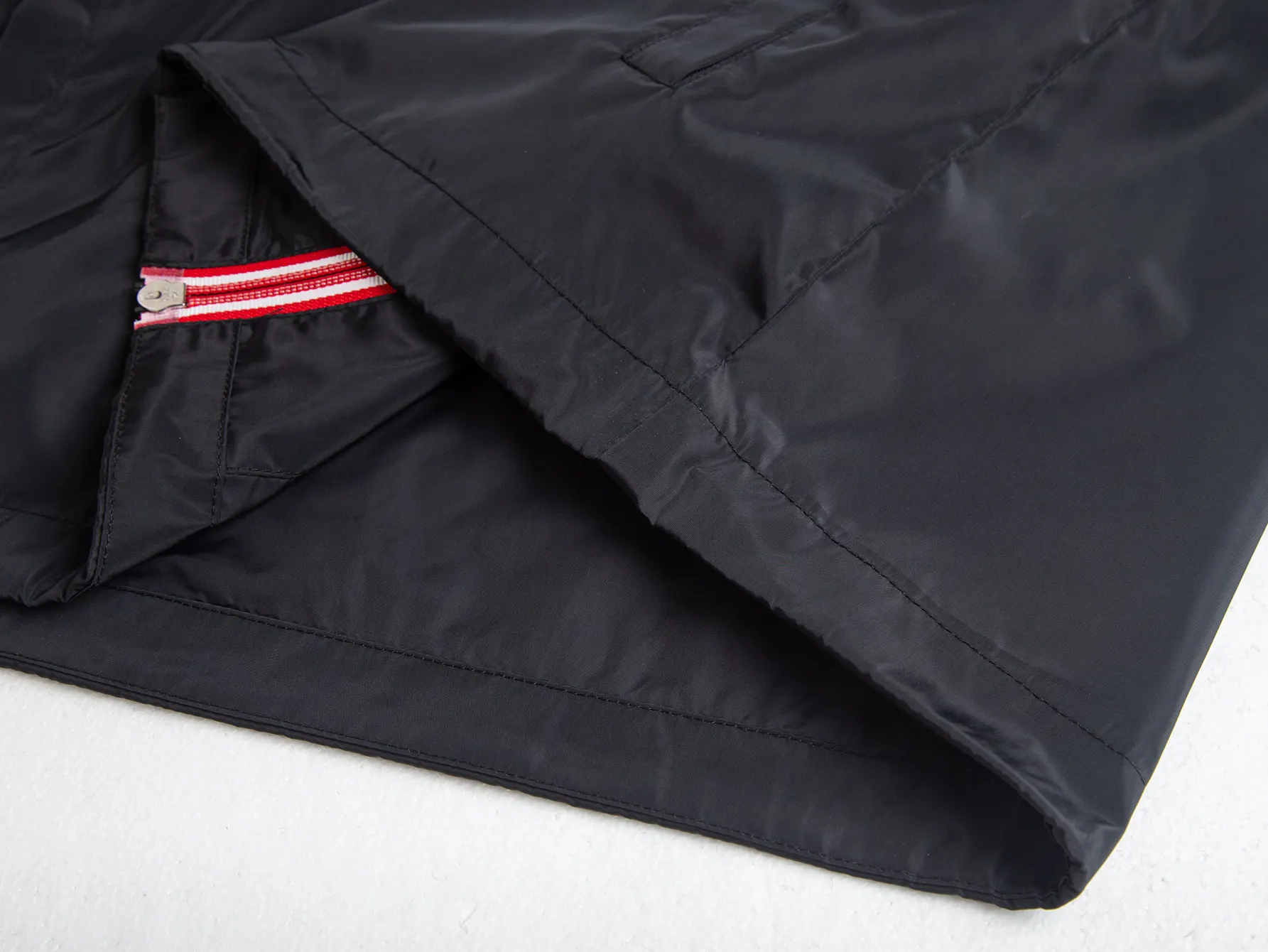 Moncler Hooded Windbreaker Jacket with Tricolour Trim D31021735 — view 10