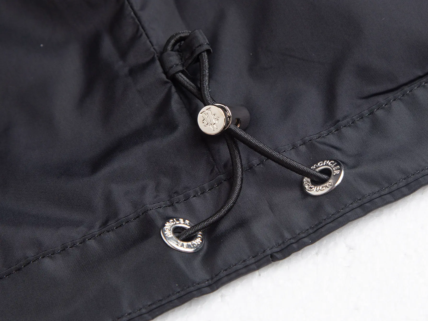 Moncler Hooded Windbreaker Jacket with Tricolour Trim D31021735 — view 11