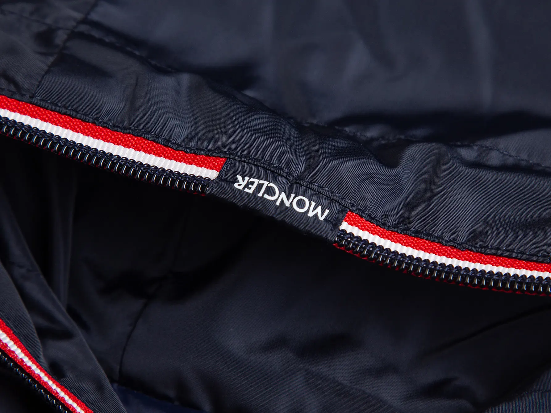 Moncler Hooded Windbreaker Jacket with Tricolour Trim D31021734 — view 5