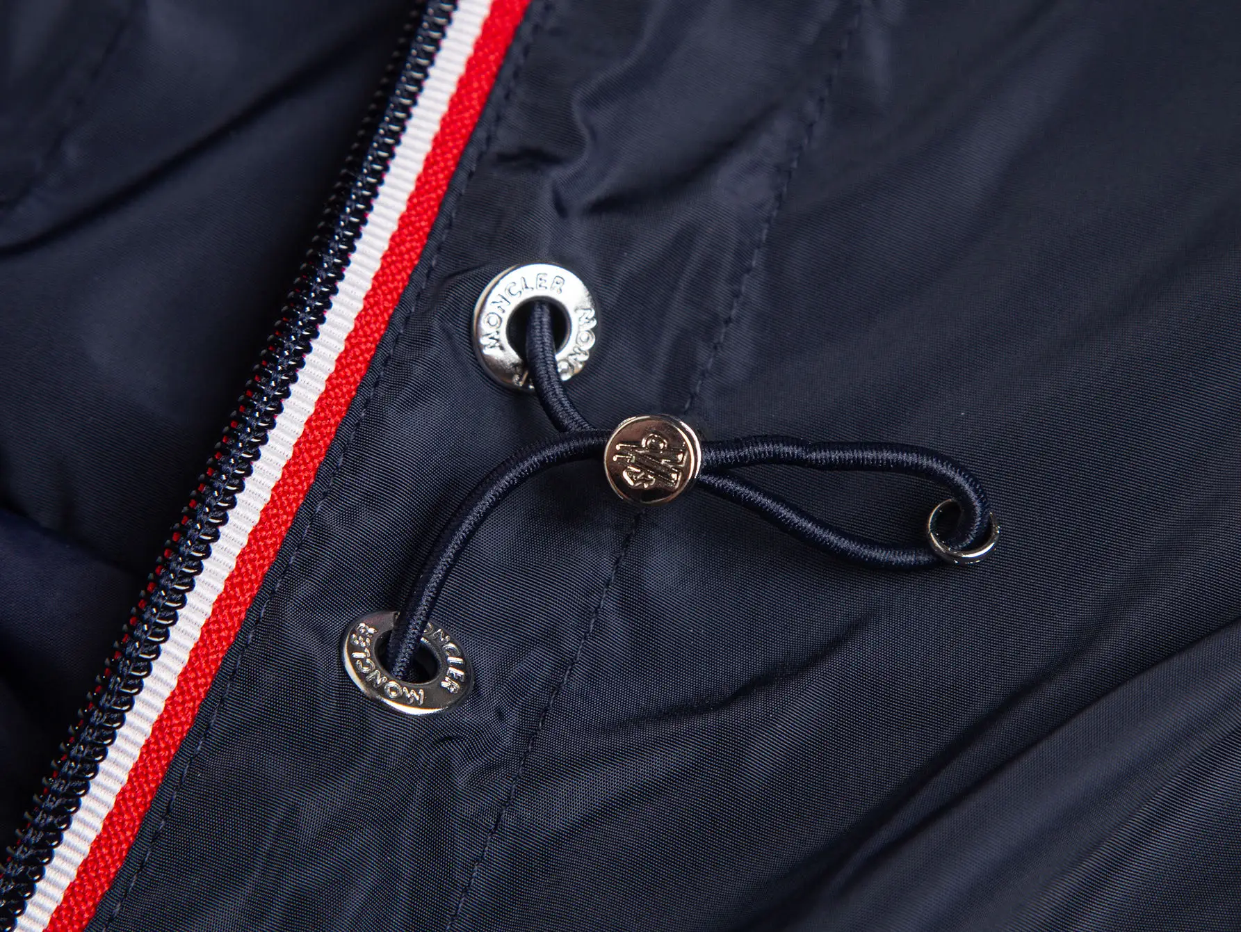 Moncler Hooded Windbreaker Jacket with Tricolour Trim D31021734 — view 6