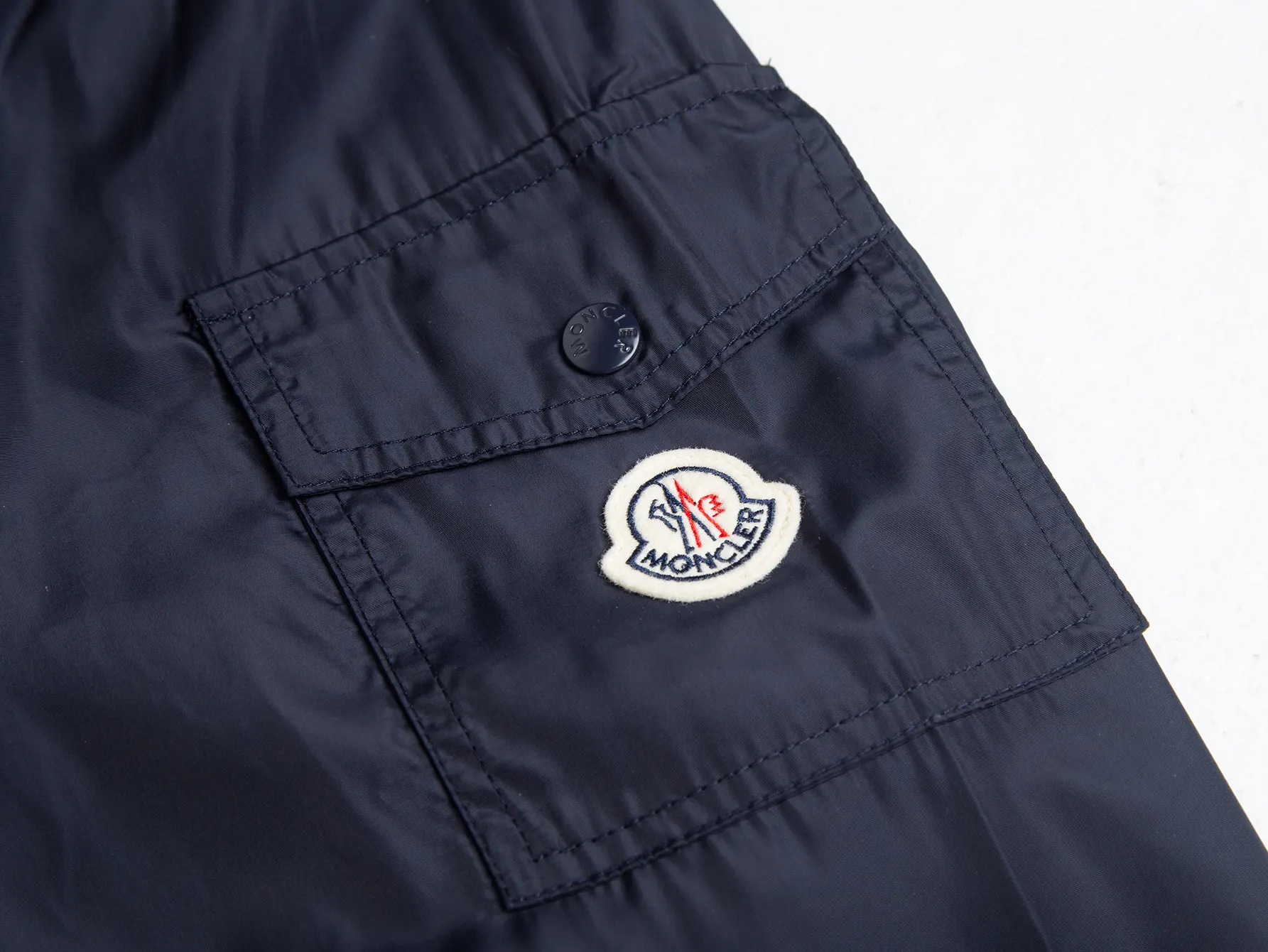 Moncler Hooded Windbreaker Jacket with Tricolour Trim D31021734 — view 9
