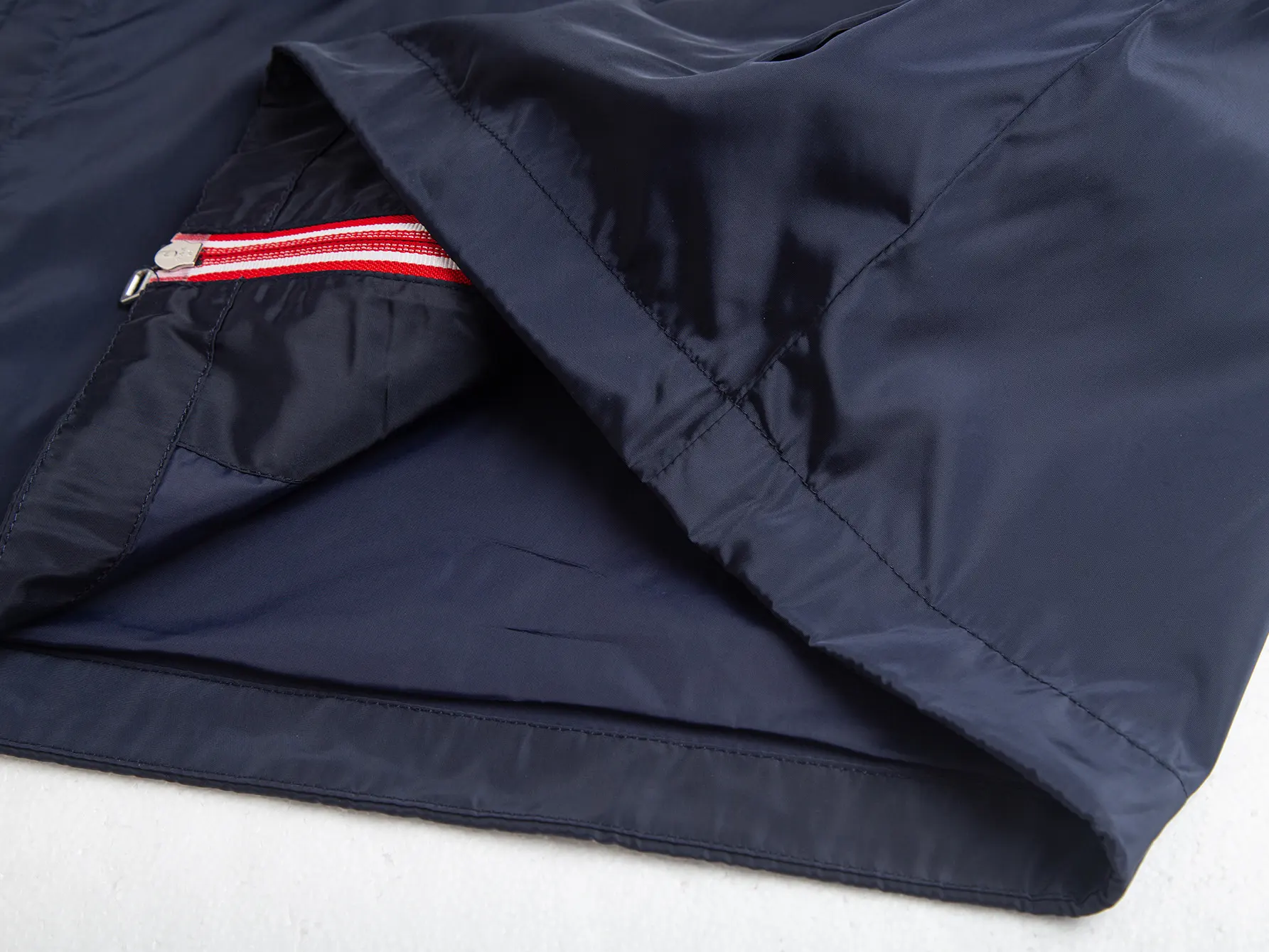 Moncler Hooded Windbreaker Jacket with Tricolour Trim D31021734 — view 12