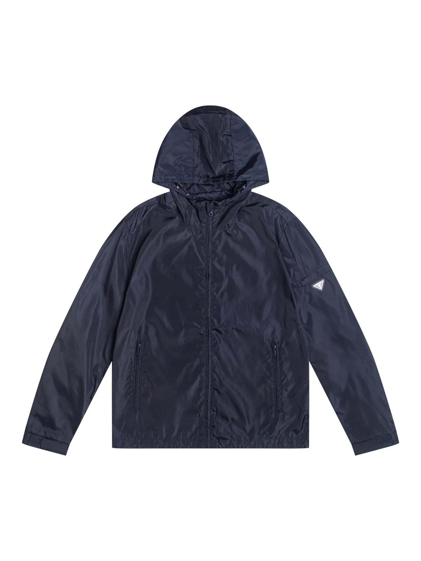 Triangle Logo Hooded Windbreaker Jacket D32521740