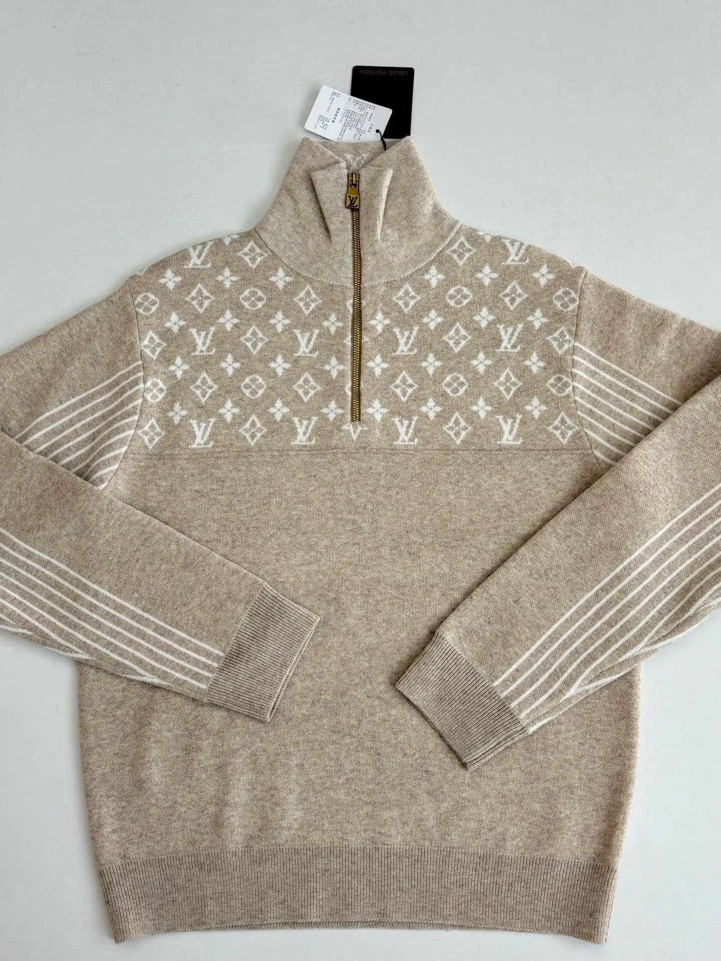 Monogram Jacquard Half-Zip Wool Sweater D33521696 — view 3