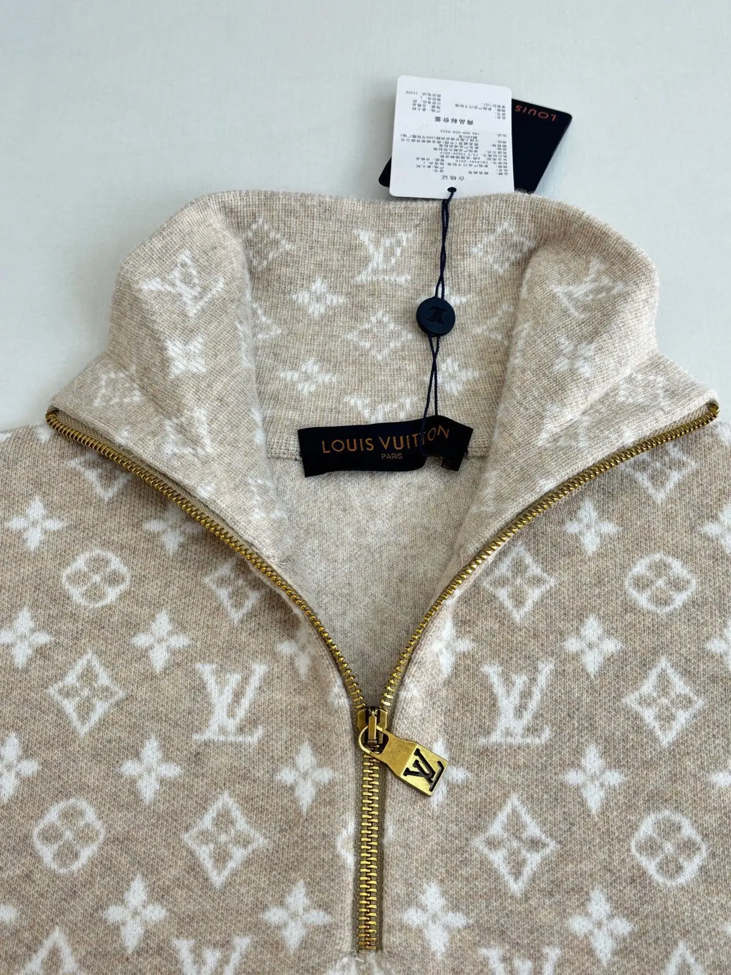 Monogram Jacquard Half-Zip Wool Sweater D33521696 — view 4