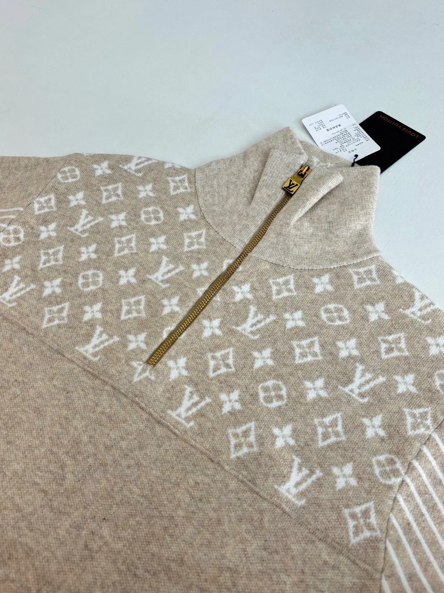 Monogram Jacquard Half-Zip Wool Sweater D33521696 — view 5