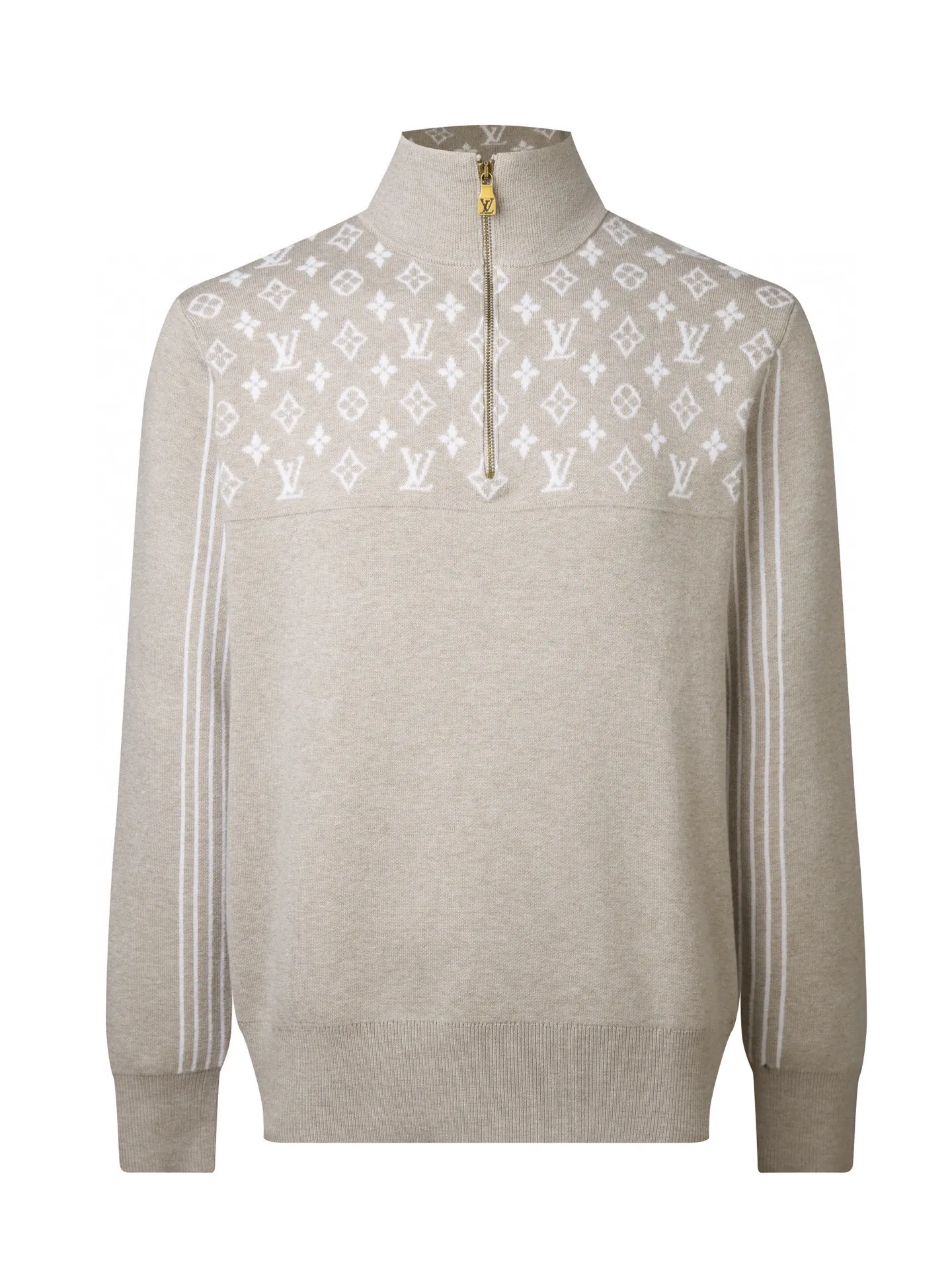 Monogram Jacquard Half-Zip Wool Sweater D33521695