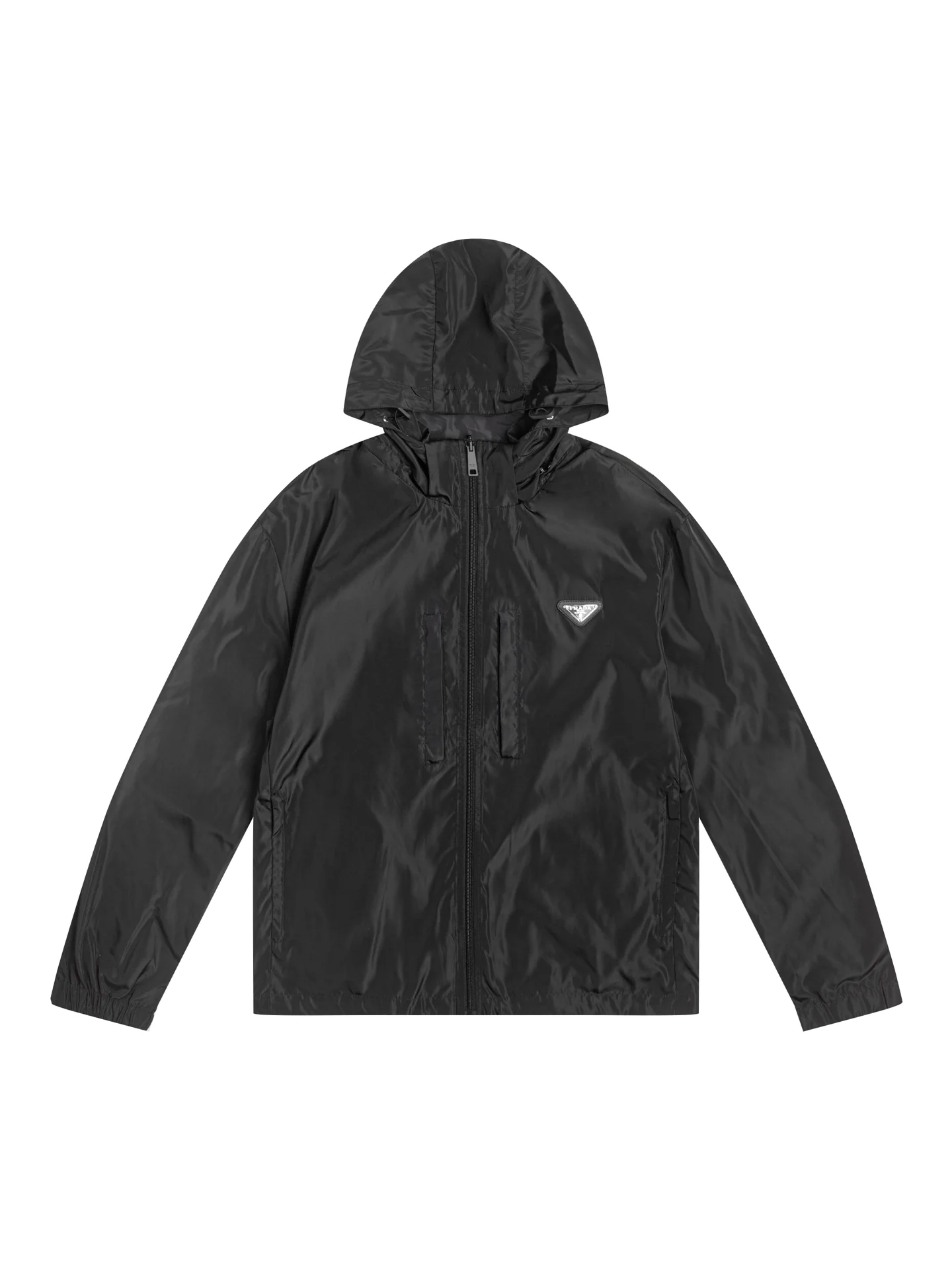 Reversible Hooded Windbreaker Jacket with Triangle Logo D35021738 — view 2