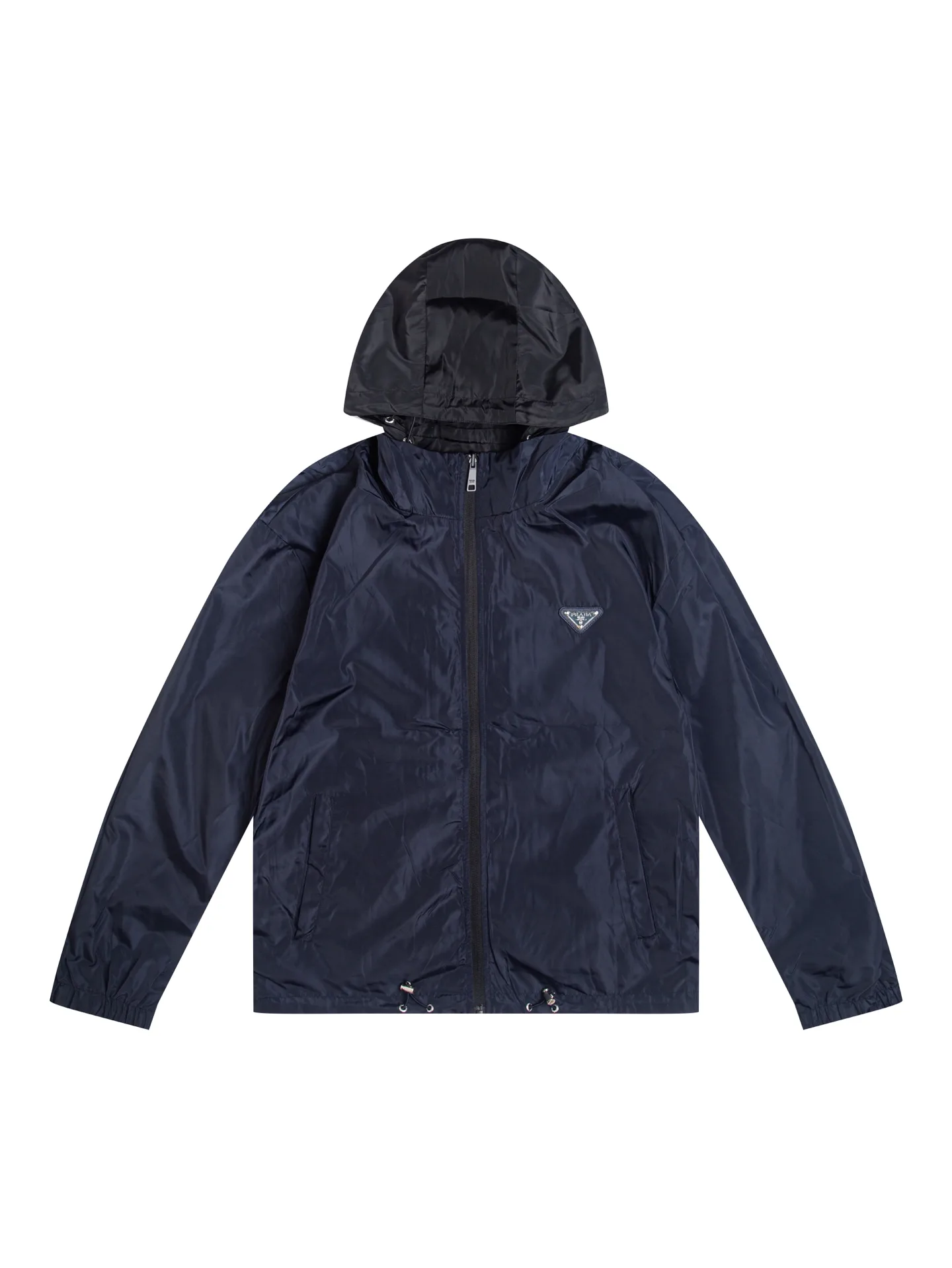 Reversible Hooded Windbreaker Jacket with Triangle Logo D35021738 — view 4