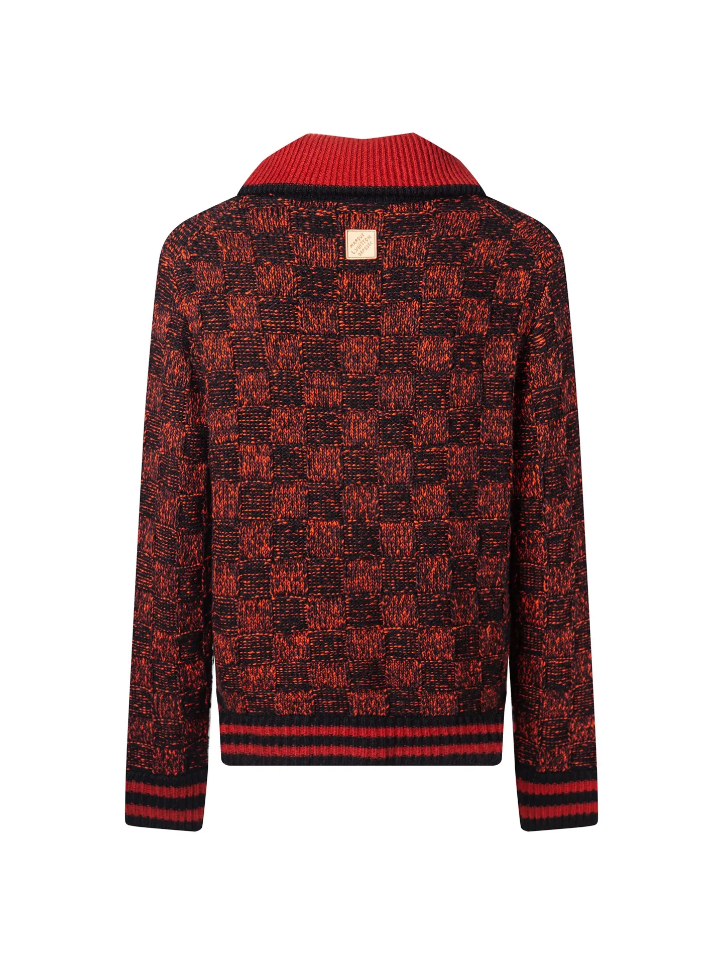 Damier Jacquard Wool-Blend Half-Zip Sweater D35521684 — view 2