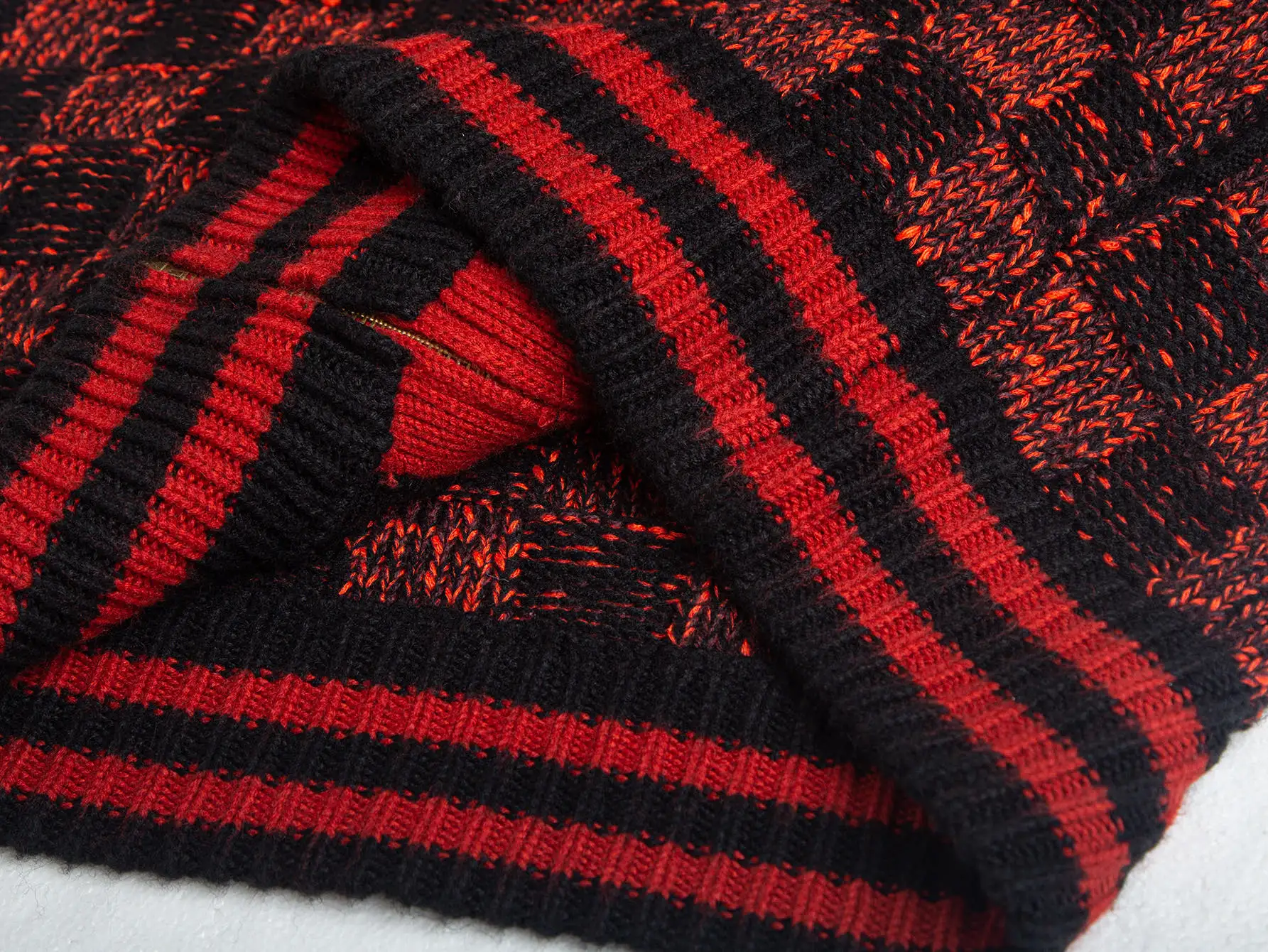 Damier Jacquard Wool-Blend Half-Zip Sweater D35521684 — view 10