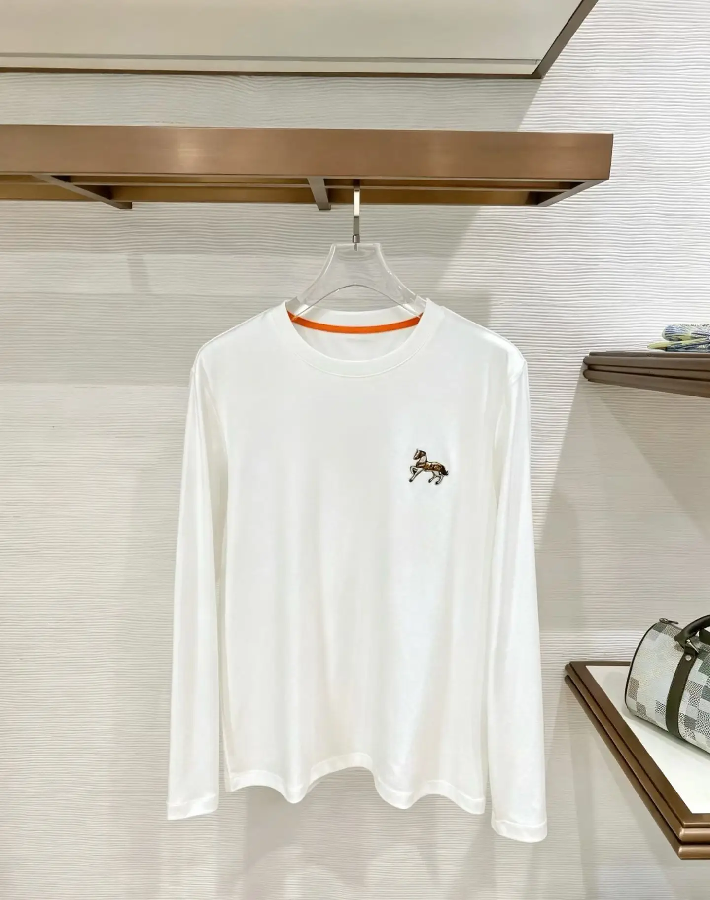 Embroidered Mercerized Cotton Long-Sleeve T-Shirt D17522801