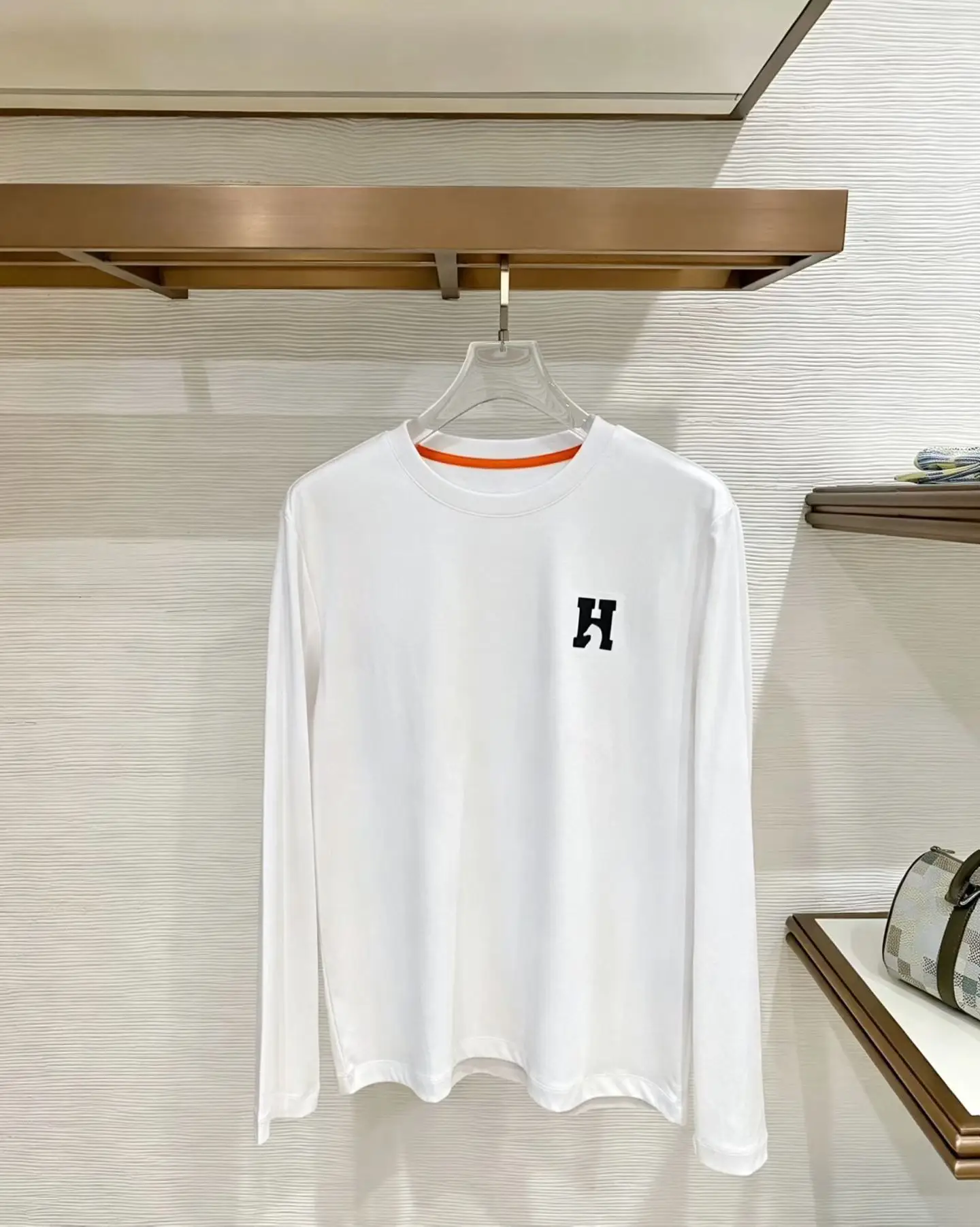 Embroidered Logo Mercerized Cotton Long-Sleeve T-Shirt D17522807