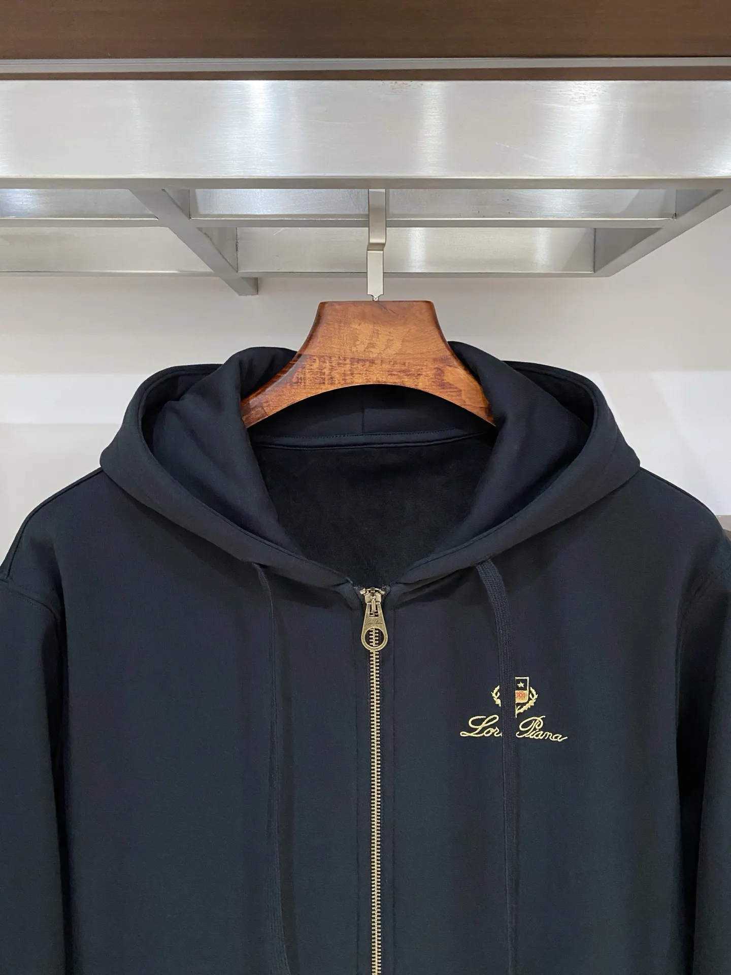 Embroidered Scuba Zip-Up Hoodie D19522780 — view 3