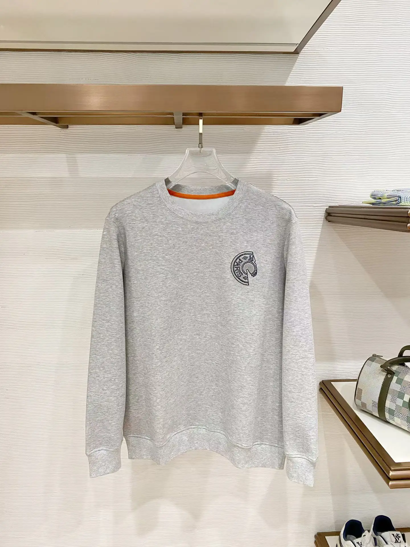 Embroidered Logo Spacer Knit Sweatshirt D19522793