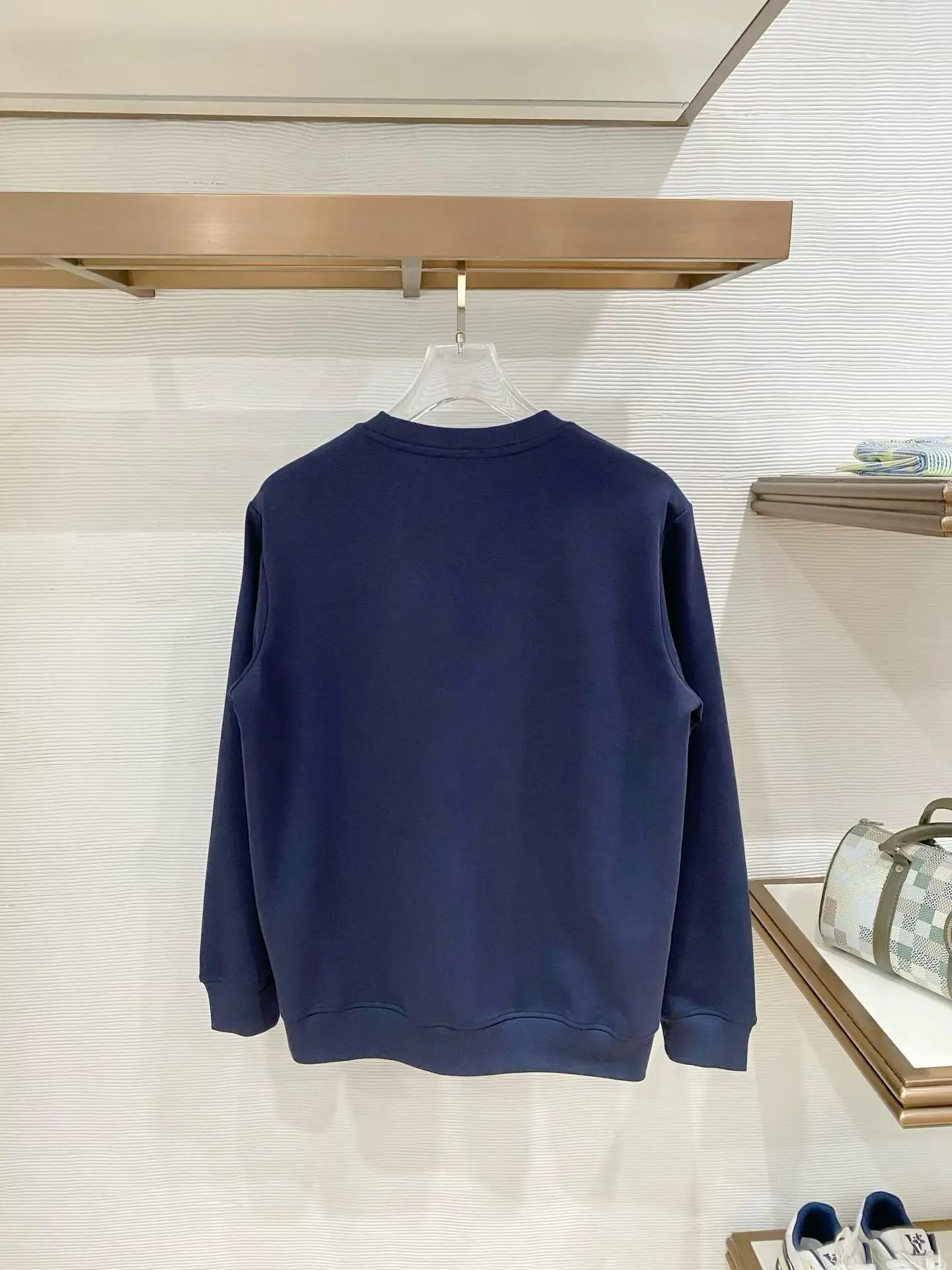 Embroidered Leather-Patch Crew-Neck Sweatshirt D19522789 — view 2