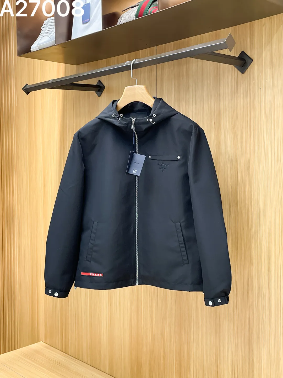 Hooded Technical Fabric Zip-Up Jacket D21522764