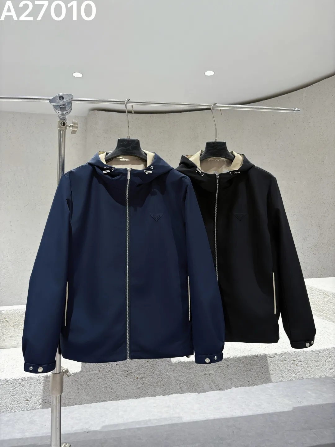 Hooded Technical Fabric Zip-Up Jacket D21522769 — view 3