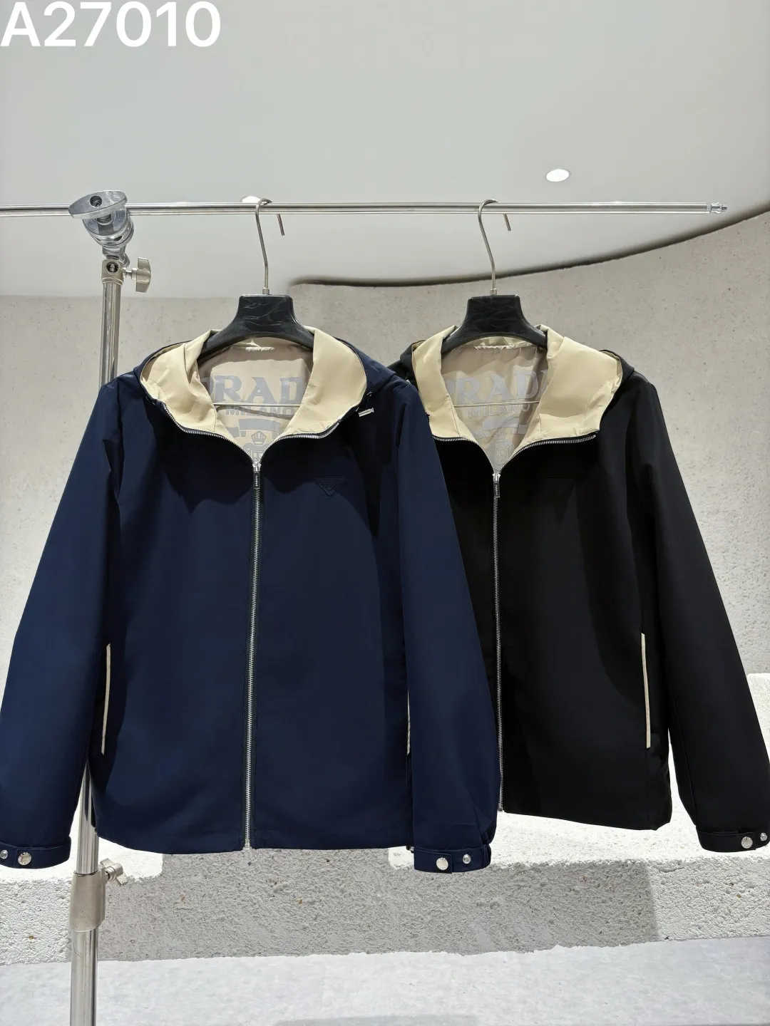 Hooded Technical Fabric Zip-Up Jacket D21522769 — view 4