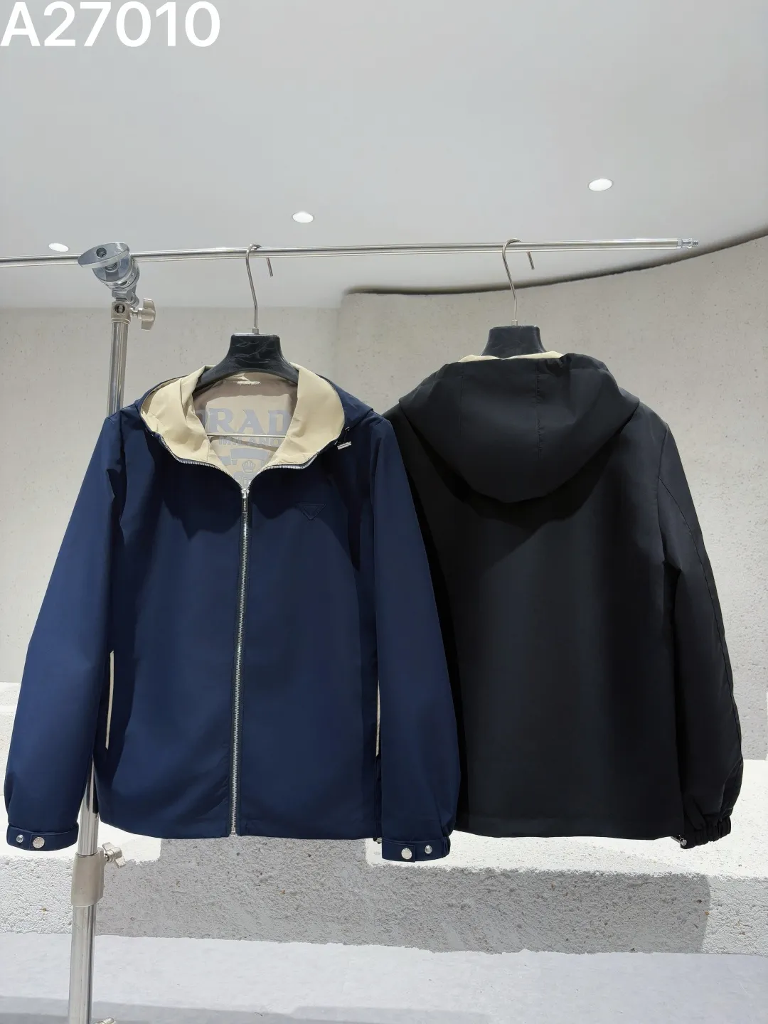 Hooded Technical Fabric Zip-Up Jacket D21522769 — view 5