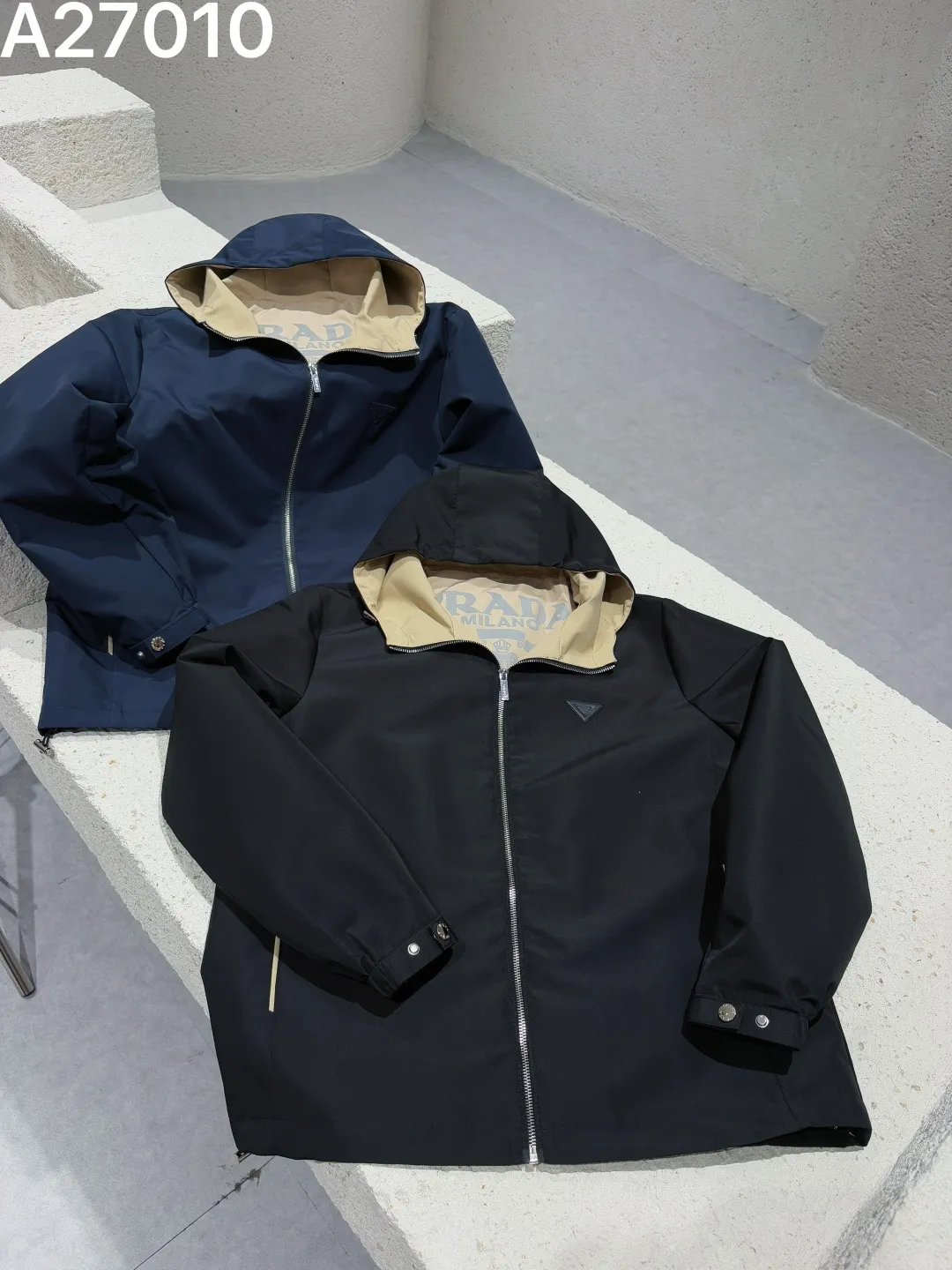 Hooded Technical Fabric Zip-Up Jacket D21522769 — view 7