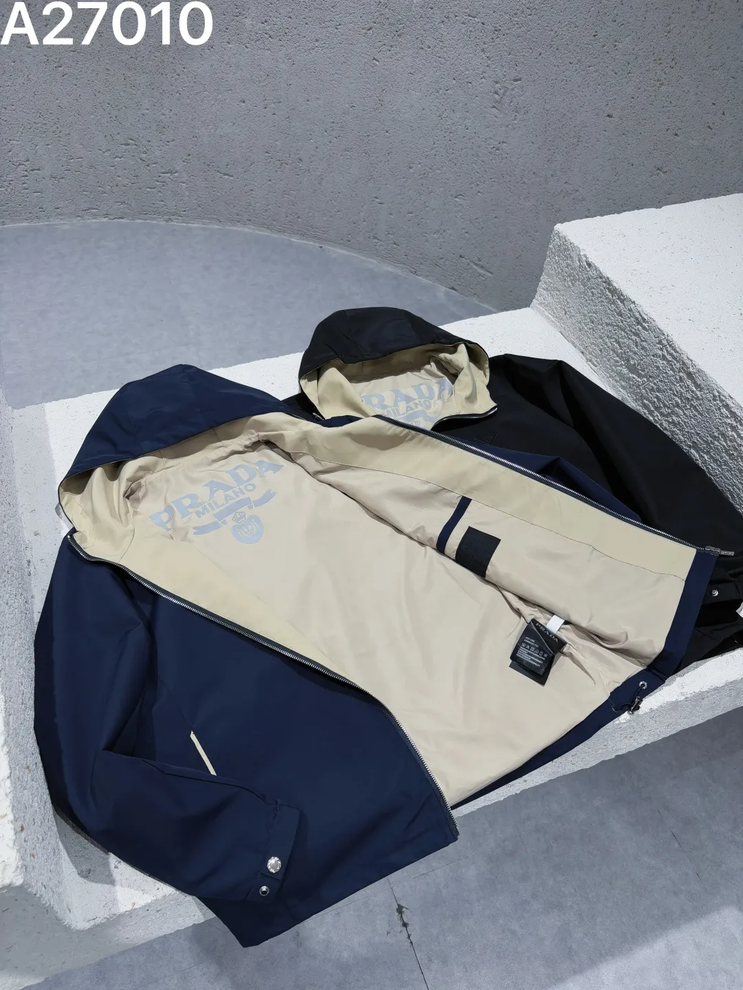 Hooded Technical Fabric Zip-Up Jacket D21522769 — view 8