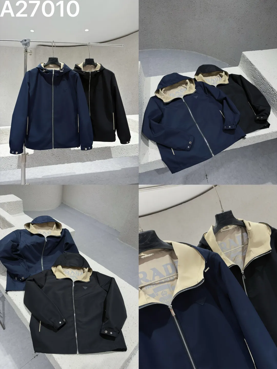 Hooded Technical Fabric Zip-Up Jacket D21522769 — view 9