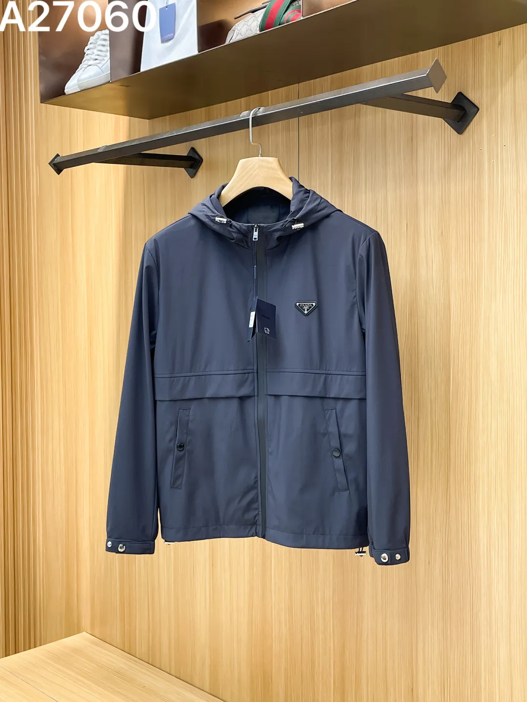 Logo-Appliqué Hooded Windbreaker Jacket D21522763