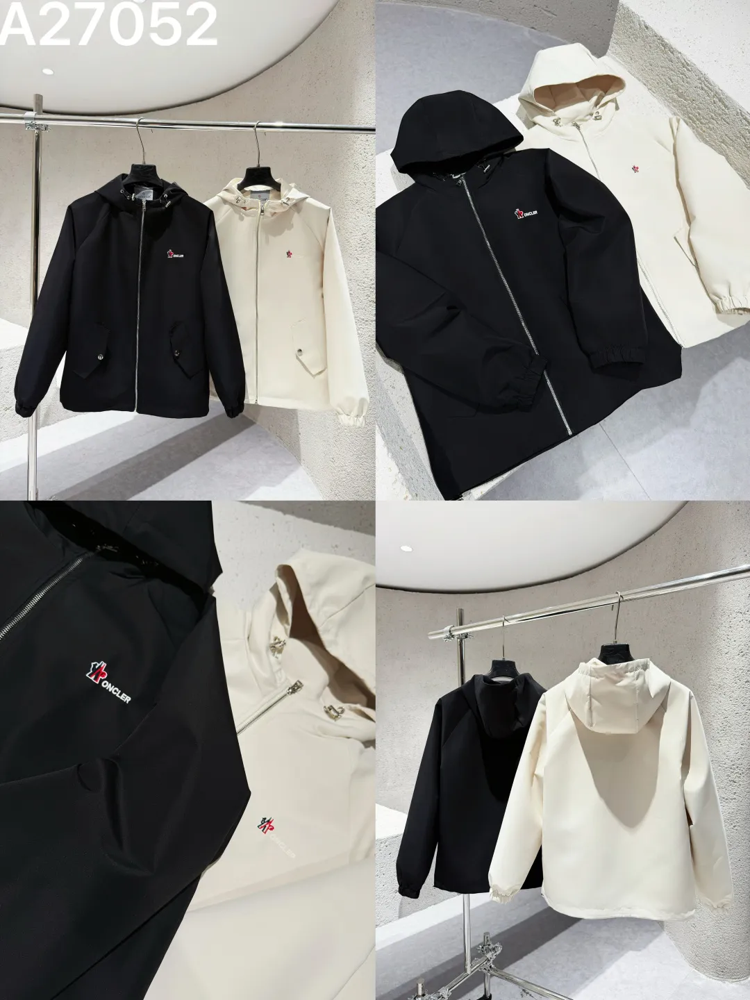 Moncler Hooded Technical Windbreaker Jacket D21522767 — view 9