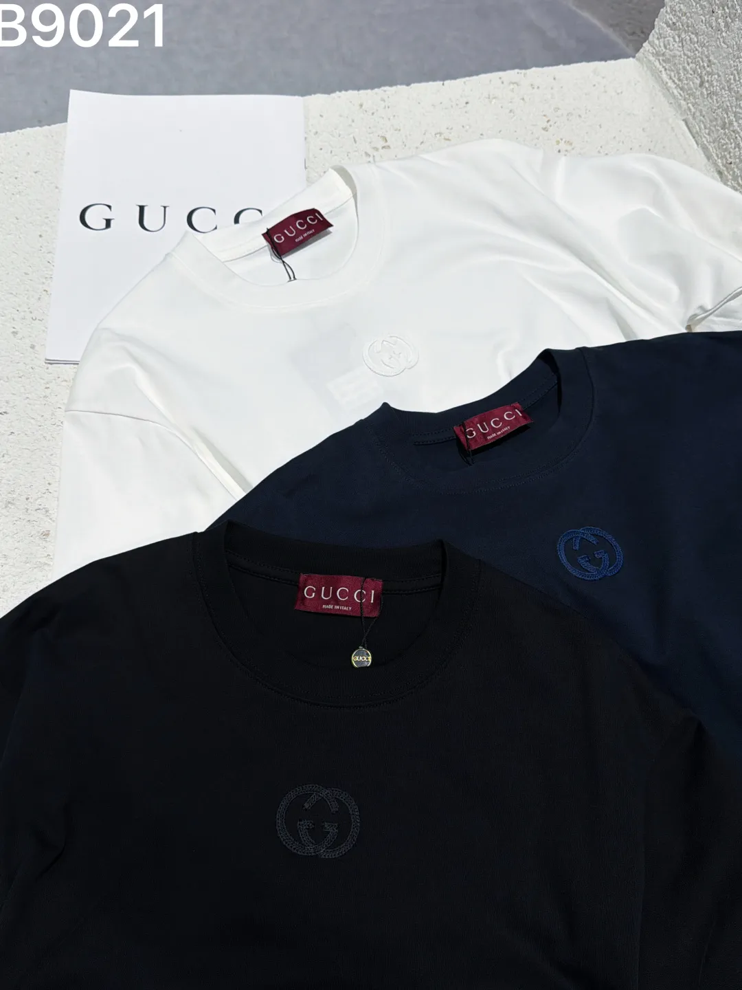 Embroidered Interlocking G Cotton T-Shirt D9022814 — view 8