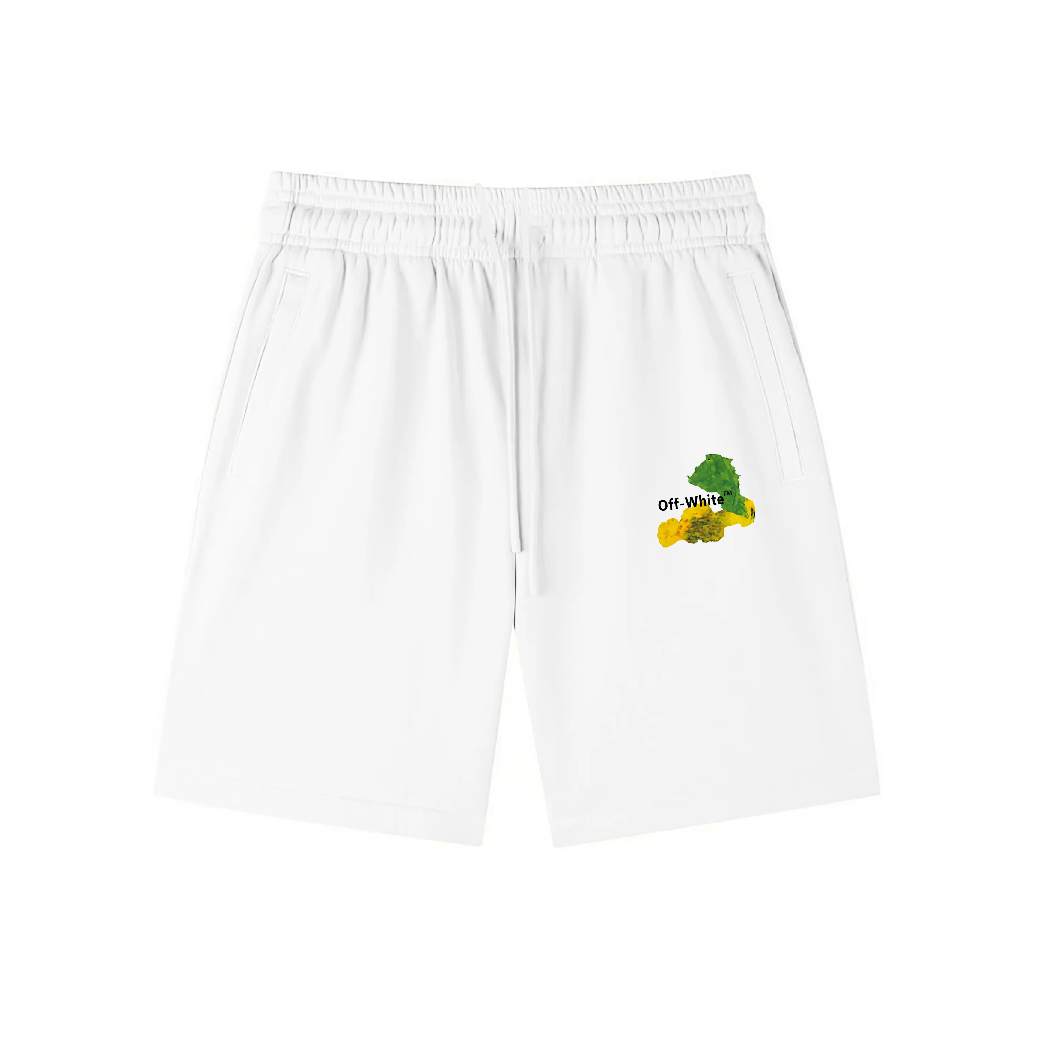 Off-White Graphic Print Cotton Jersey Shorts D12021571
