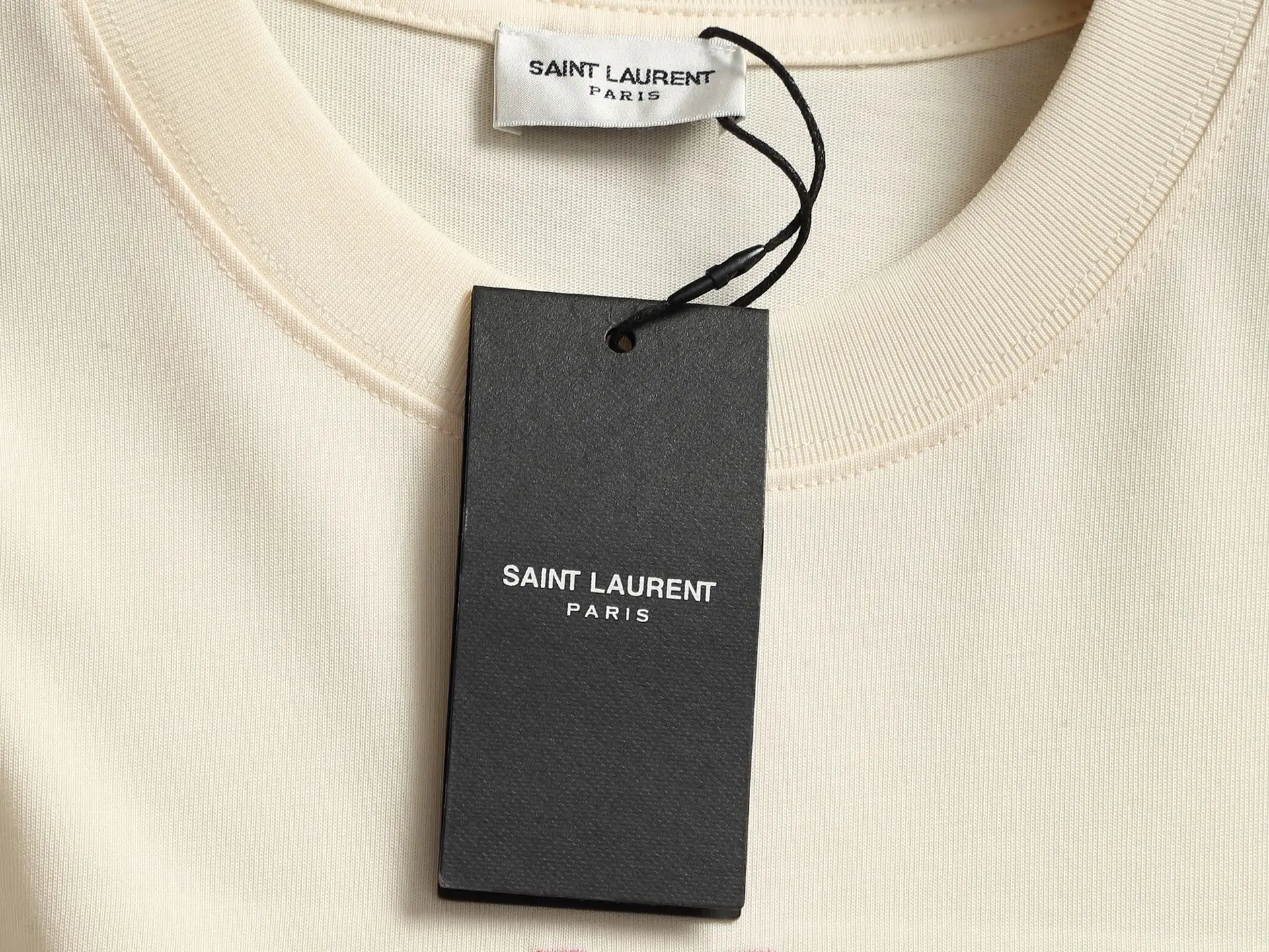 Saint Laurent Logo Embroidered Cotton T-Shirt D13521486 — view 5