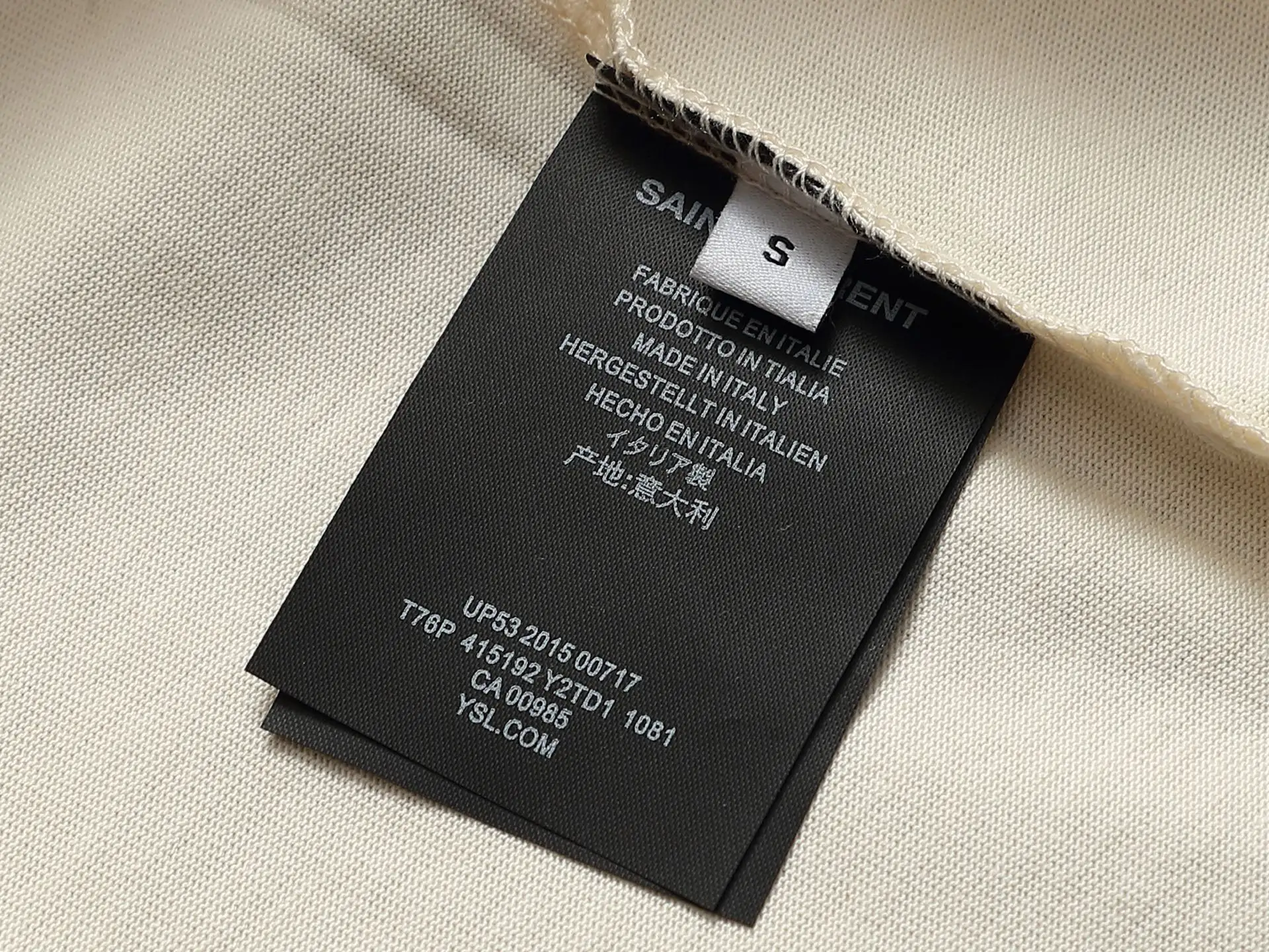 Saint Laurent Logo Embroidered Cotton T-Shirt D13521486 — view 7
