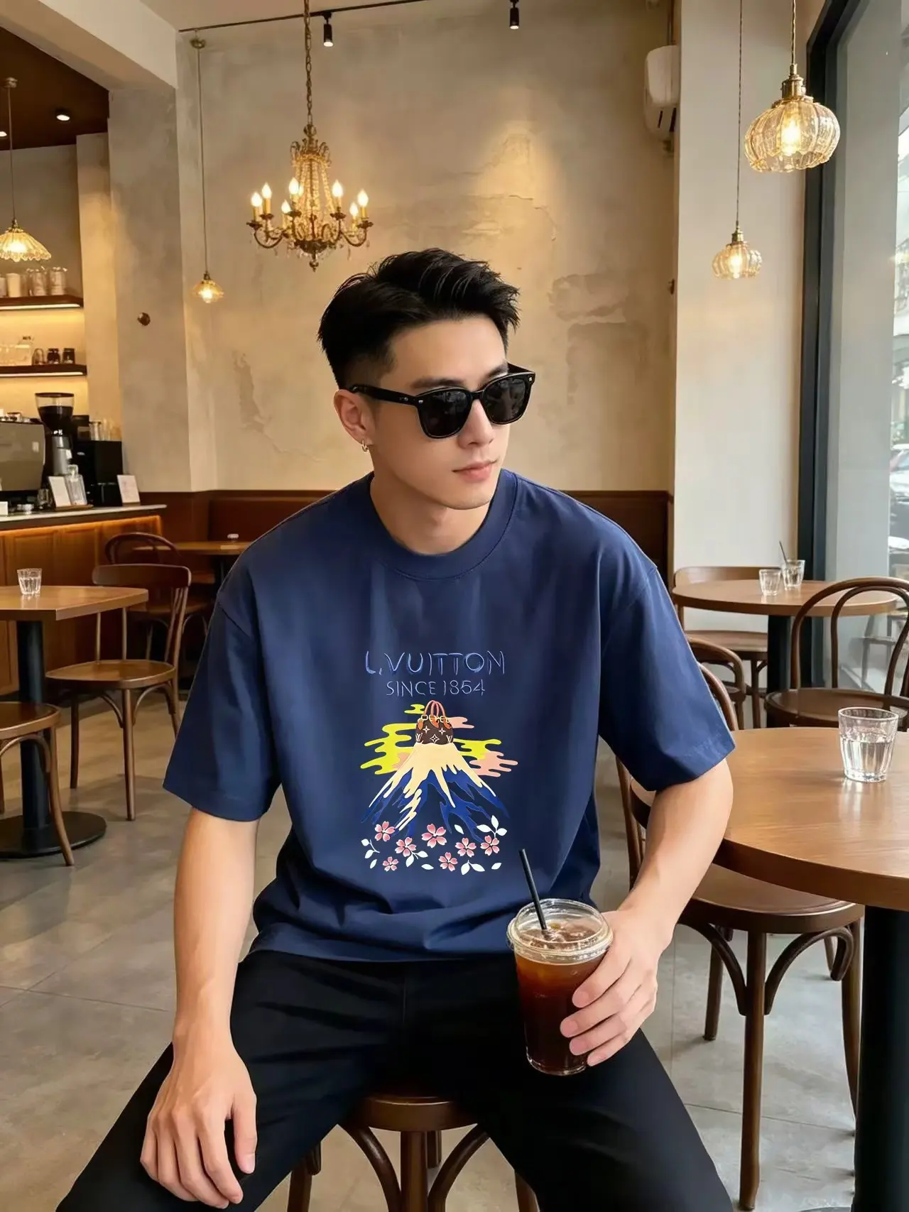 Mount Fuji Graphic Print Cotton T-Shirt D13521616 — view 5