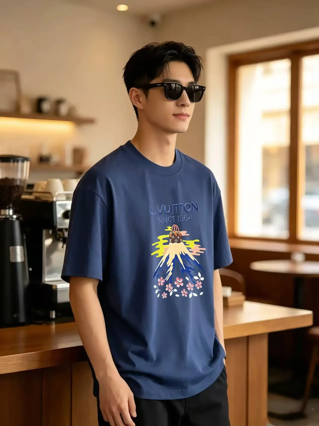 Mount Fuji Graphic Print Cotton T-Shirt D13521616 — view 6